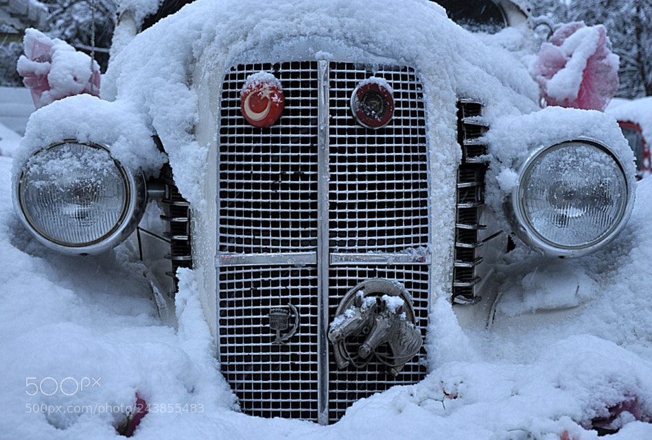 Nikon D90 sample photo. Snow and car photography