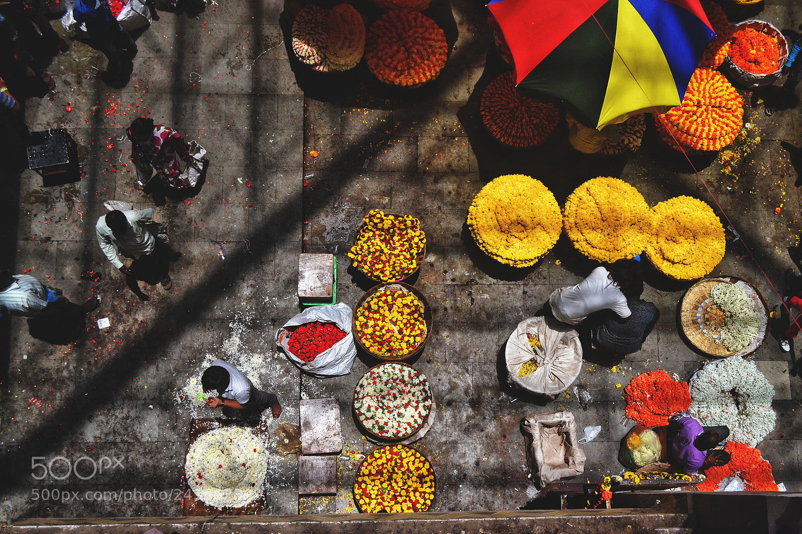 Nikon D3100 sample photo. Flower market photography