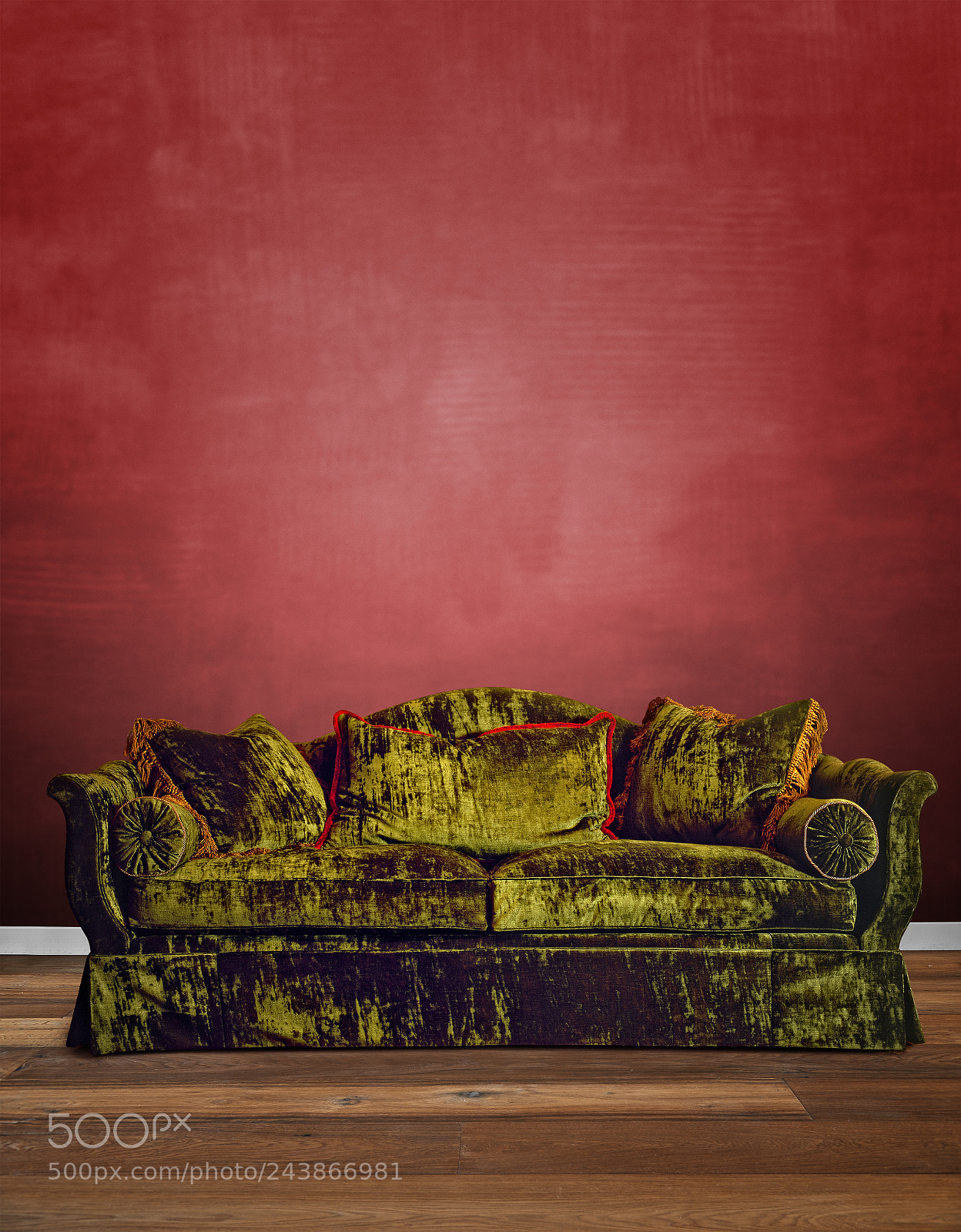 Nikon D800E sample photo. Luxurious green velvet sofa photography