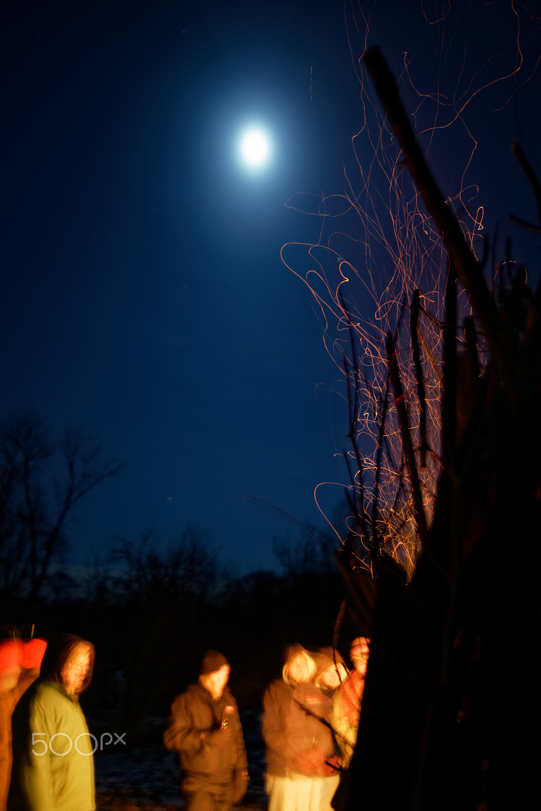 AF Zoom-Nikkor 28-80mm f/3.3-5.6G sample photo. Winter bonfire 3 degrees fahrenheit photography