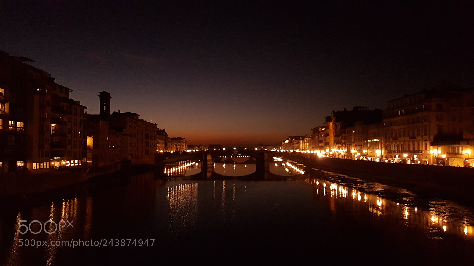 Samsung Galaxy S7 Edge sample photo. Ponte vecchio at night photography