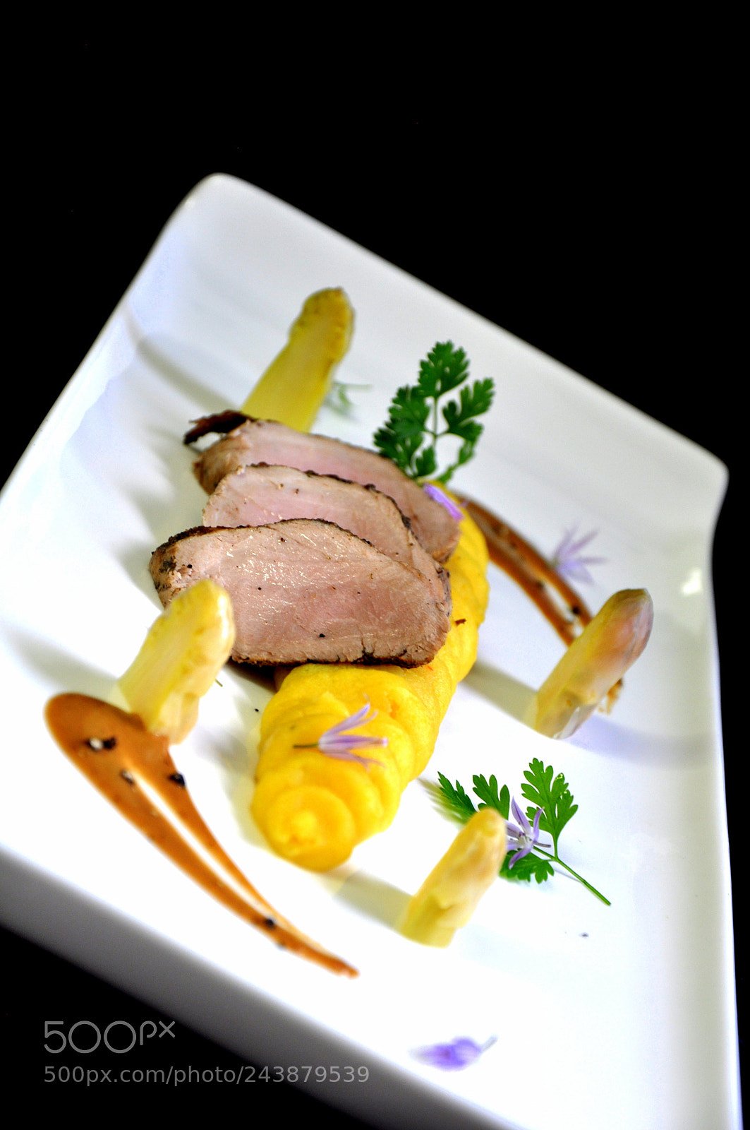Nikon D90 sample photo. Pork and asparagus photography