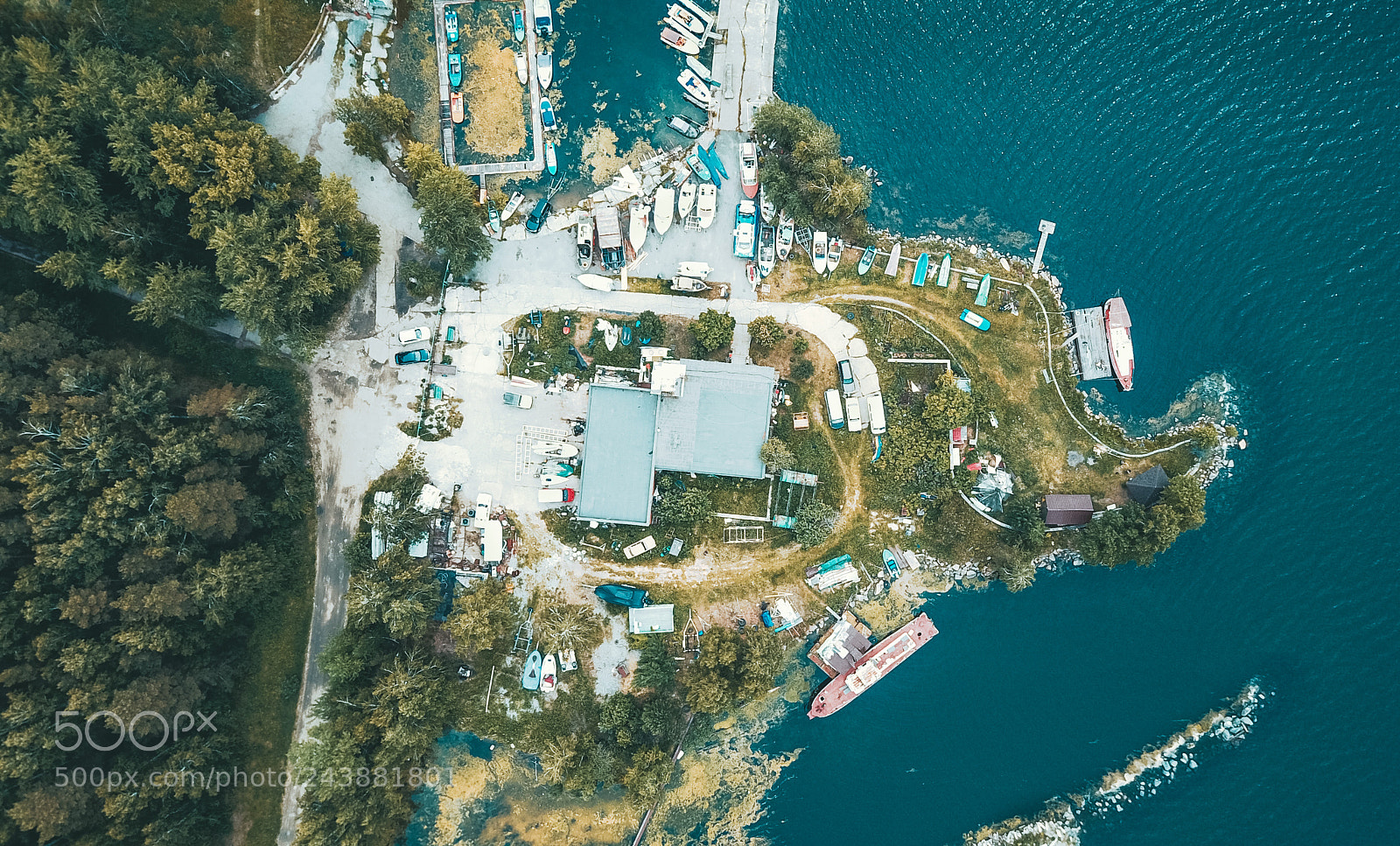 DJI FC220 sample photo. Boat station photography