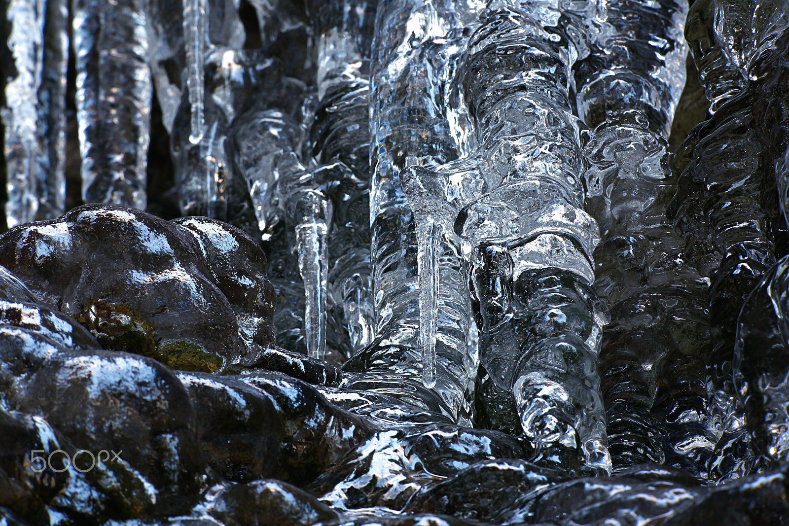 Canon EOS 5D Mark II sample photo. Ice texture on a frozen cliff wall in finland photography