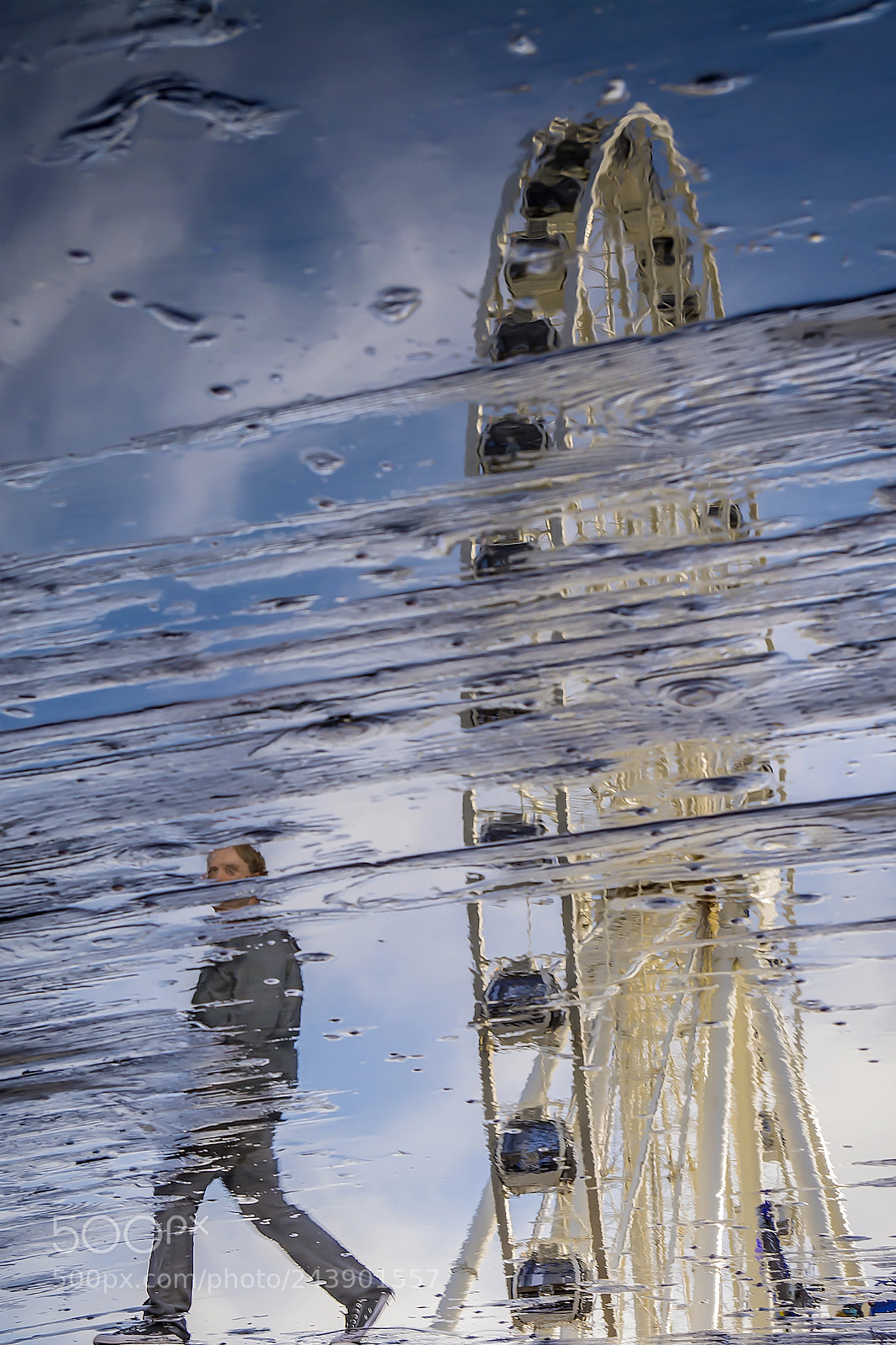 Nikon D7100 sample photo. Ferris wheel reflection photography
