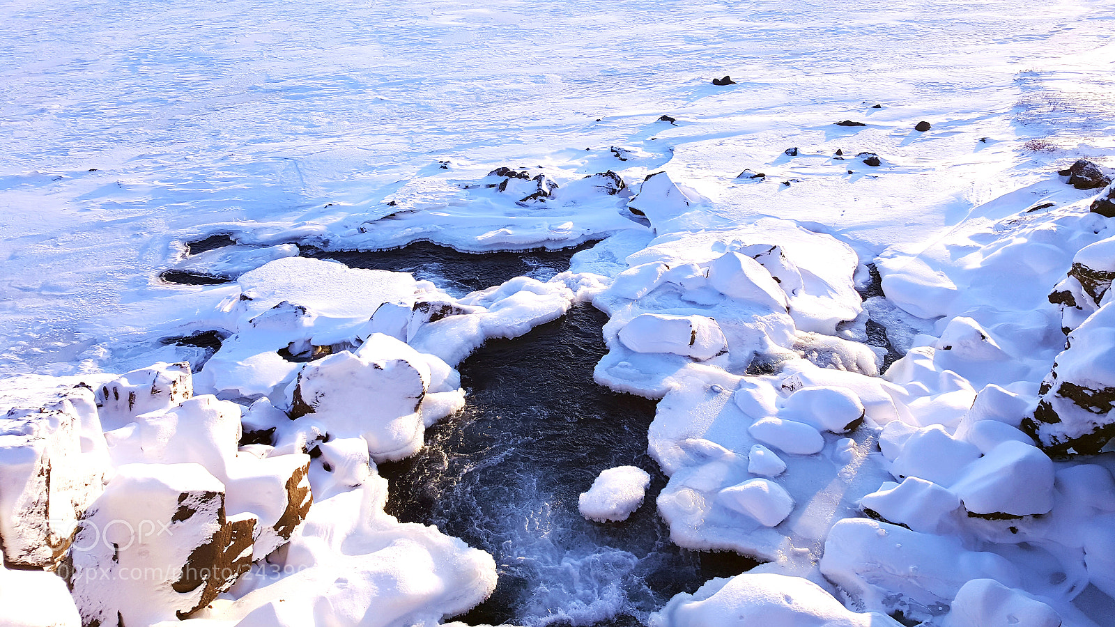 Samsung Galaxy S6 sample photo. Icy water in gullfoss photography
