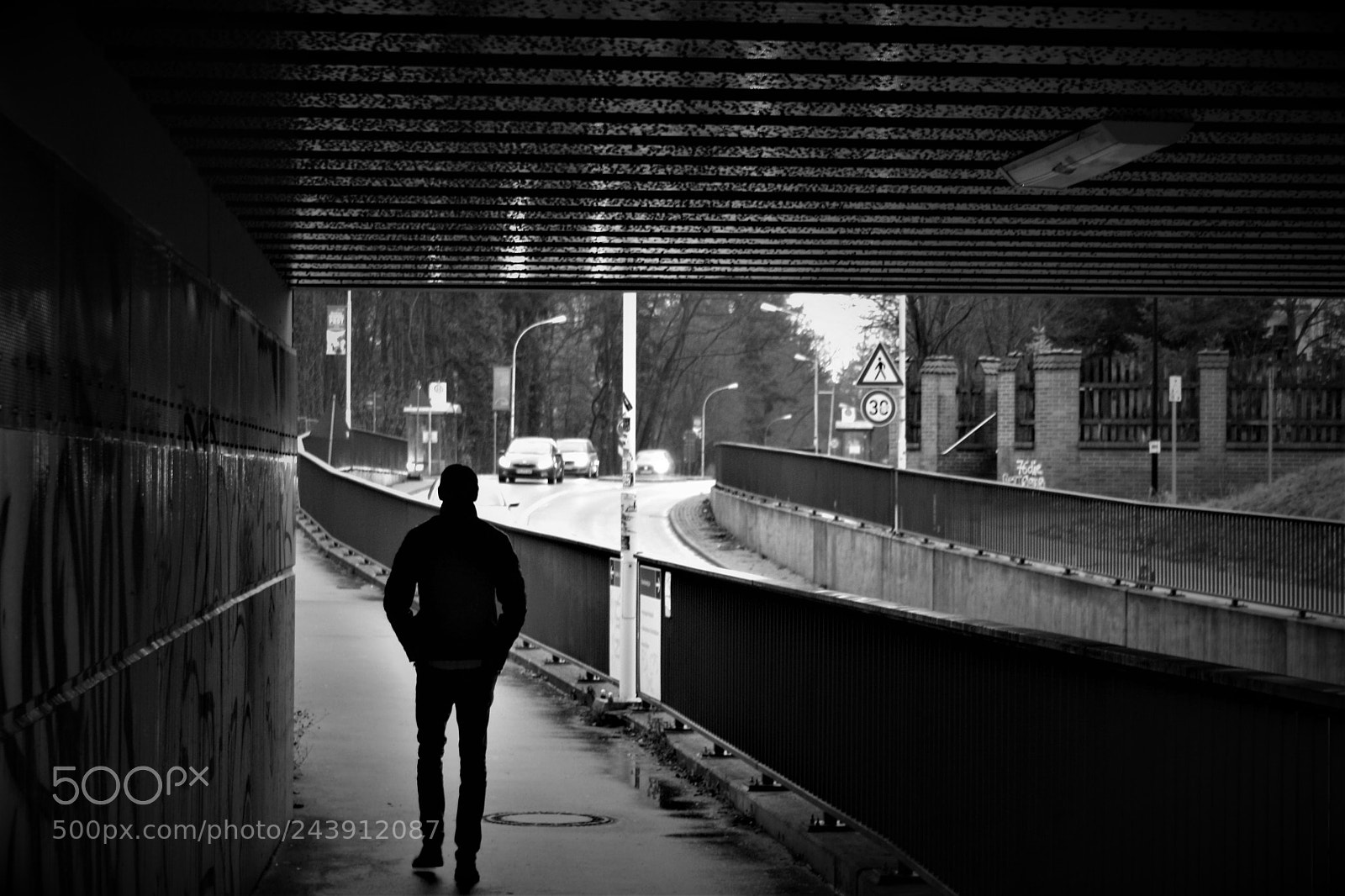 Canon EOS 1000D (EOS Digital Rebel XS / EOS Kiss F) sample photo. Walk alone in dark photography