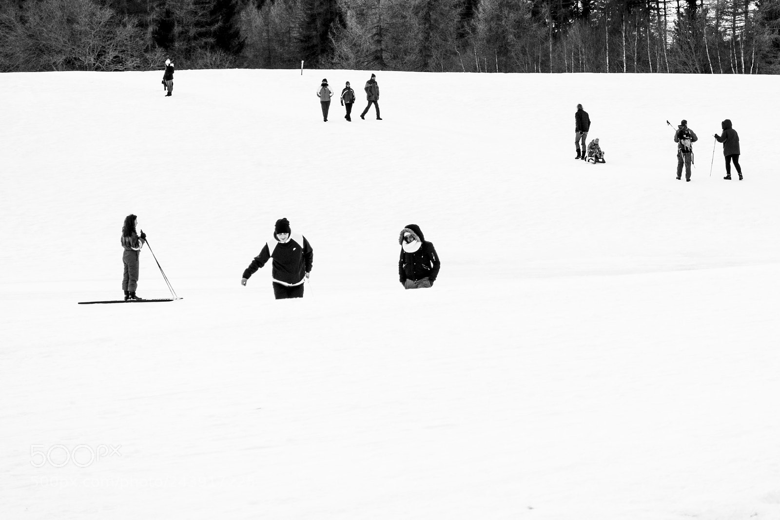 Sony Cyber-shot DSC-RX100 IV sample photo. People in the snow photography