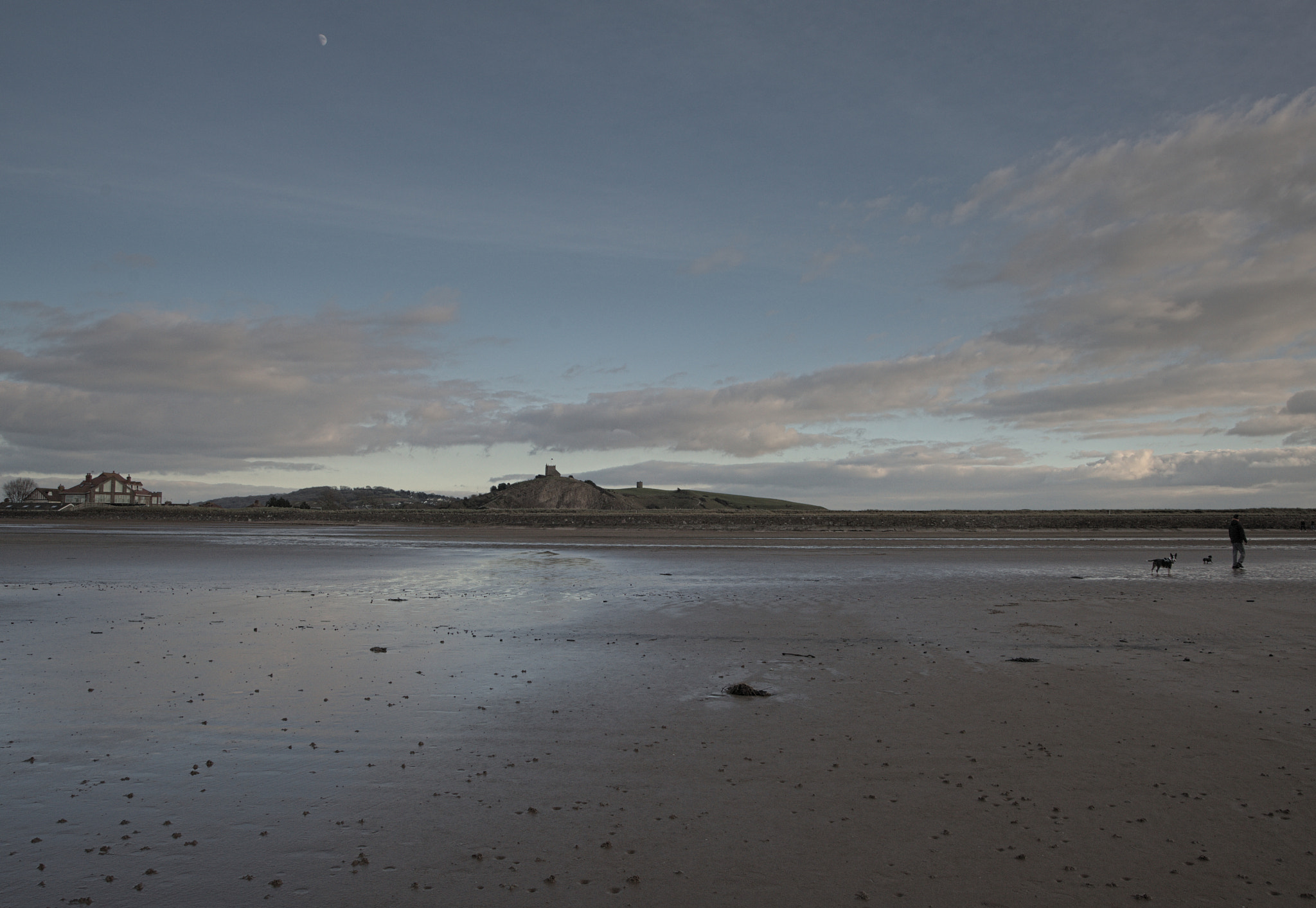 Nikon D700 sample photo. Moon over uphill photography