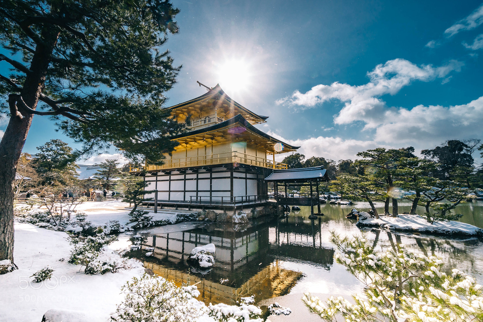 Sony a6300 sample photo. Kinkaku-ji in the snow photography