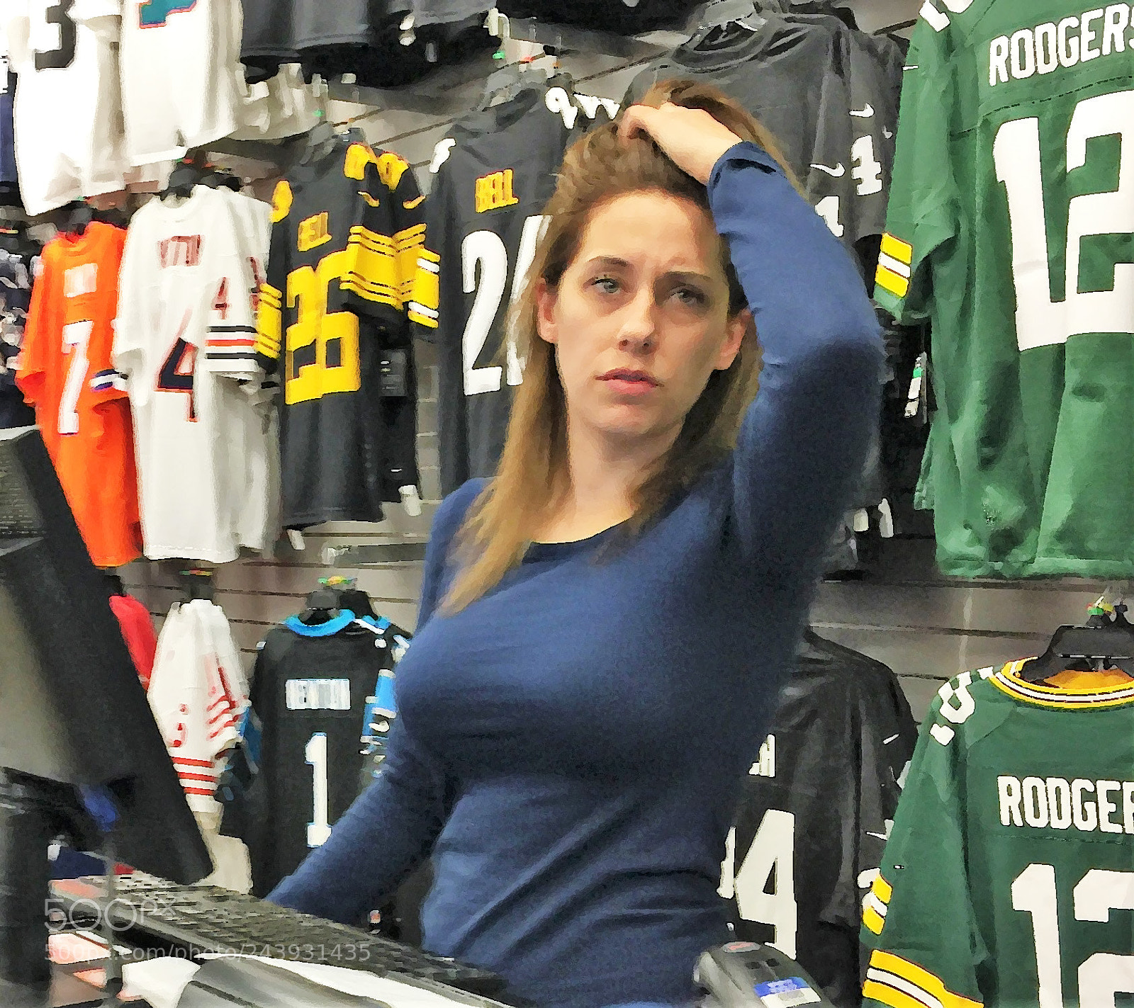 Apple iPhone 6 Plus sample photo. Attractive sales clerk photography