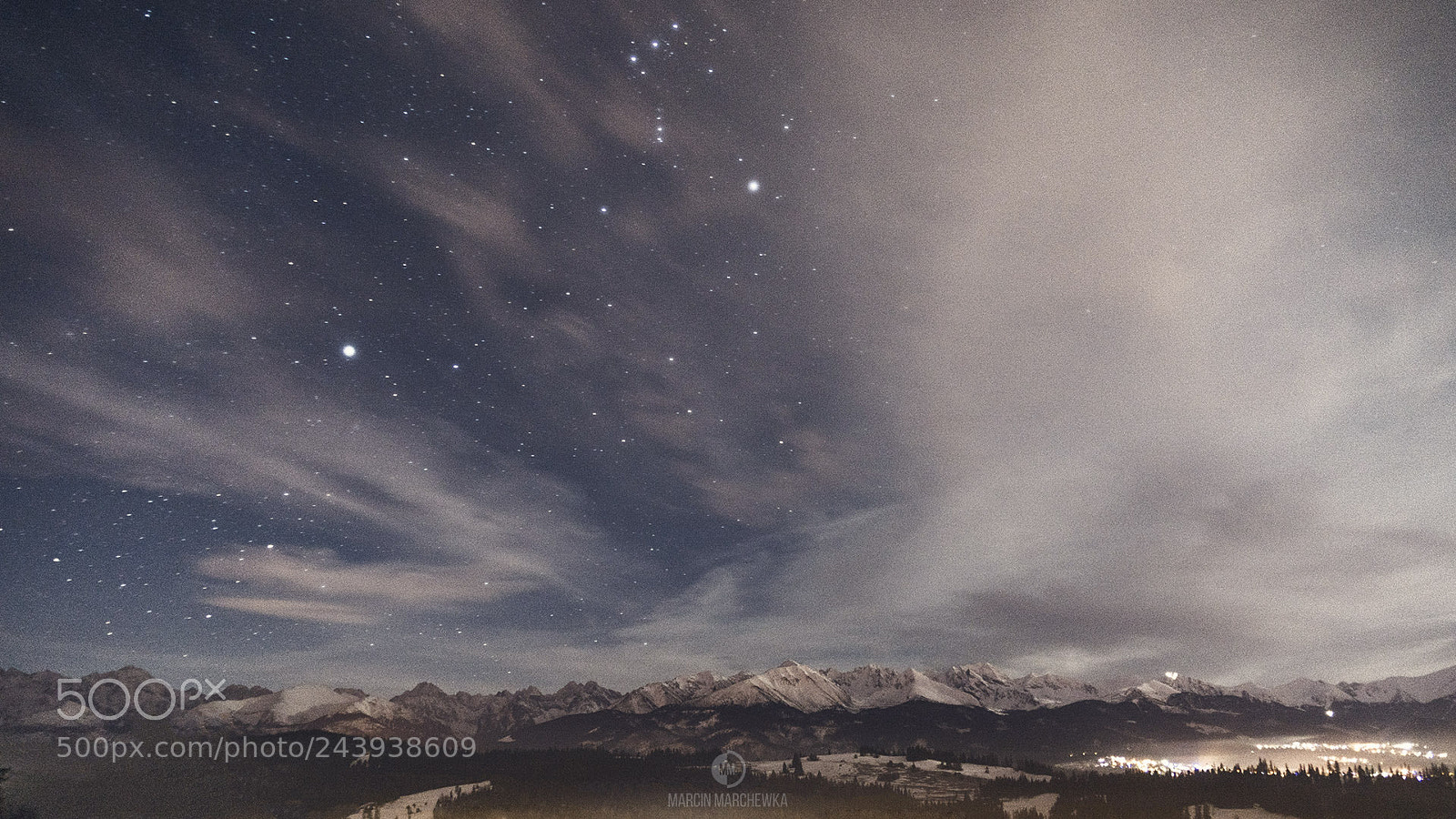 Sony a7R sample photo. Orion constallation above tatra photography