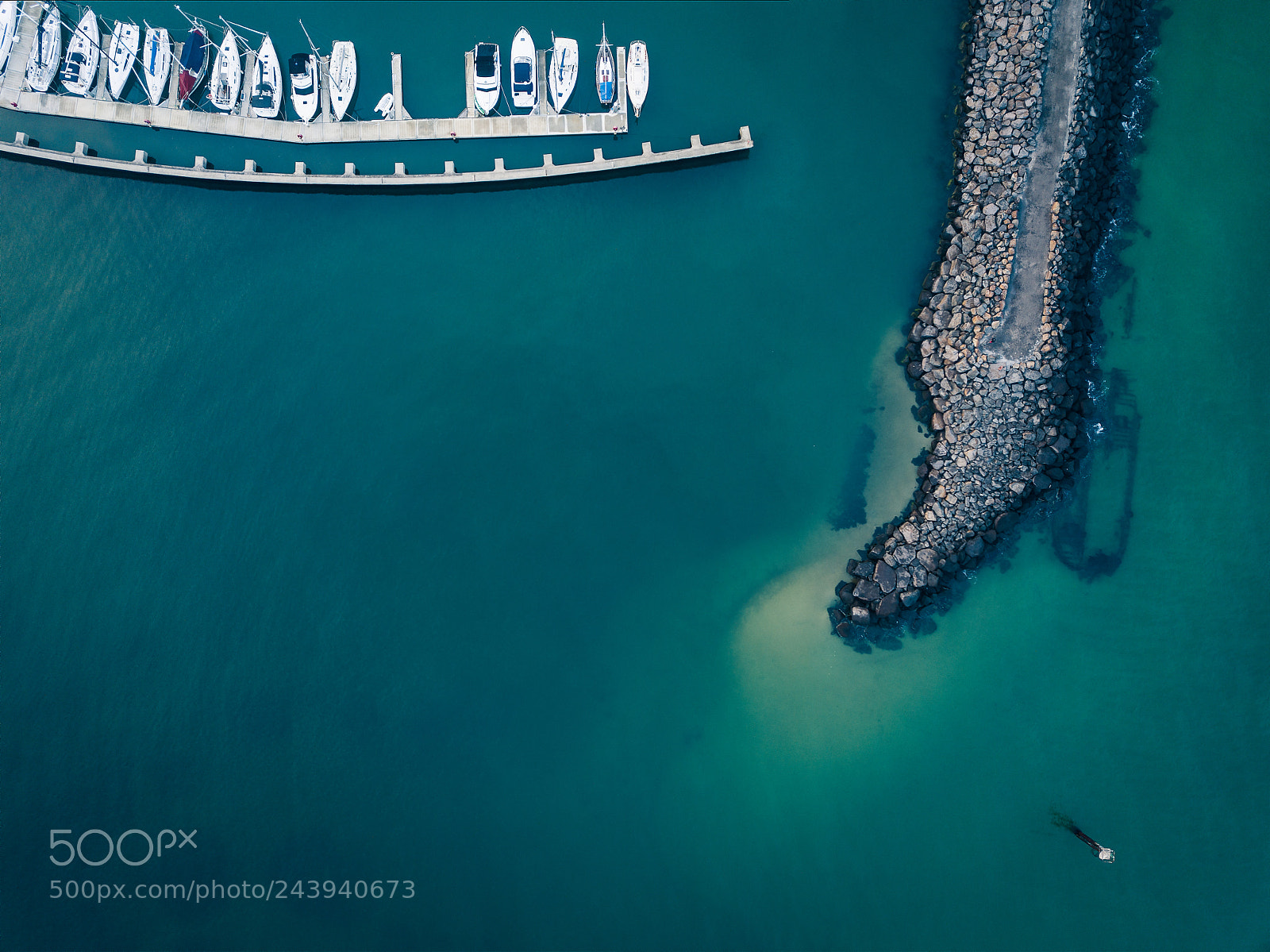 DJI FC220 sample photo. Breakwater photography