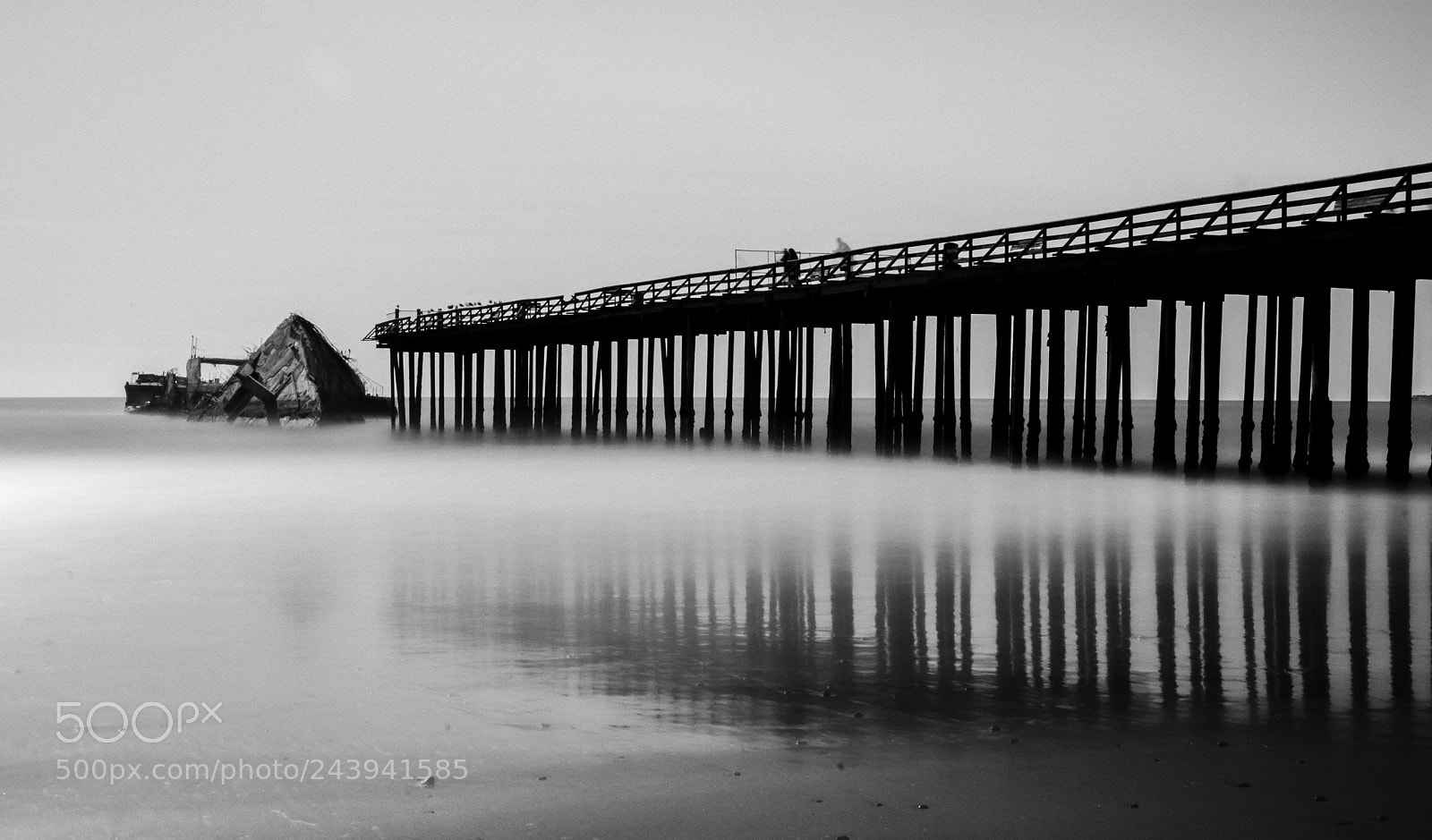 Nikon D7100 sample photo. Seacliff pier b+w photography