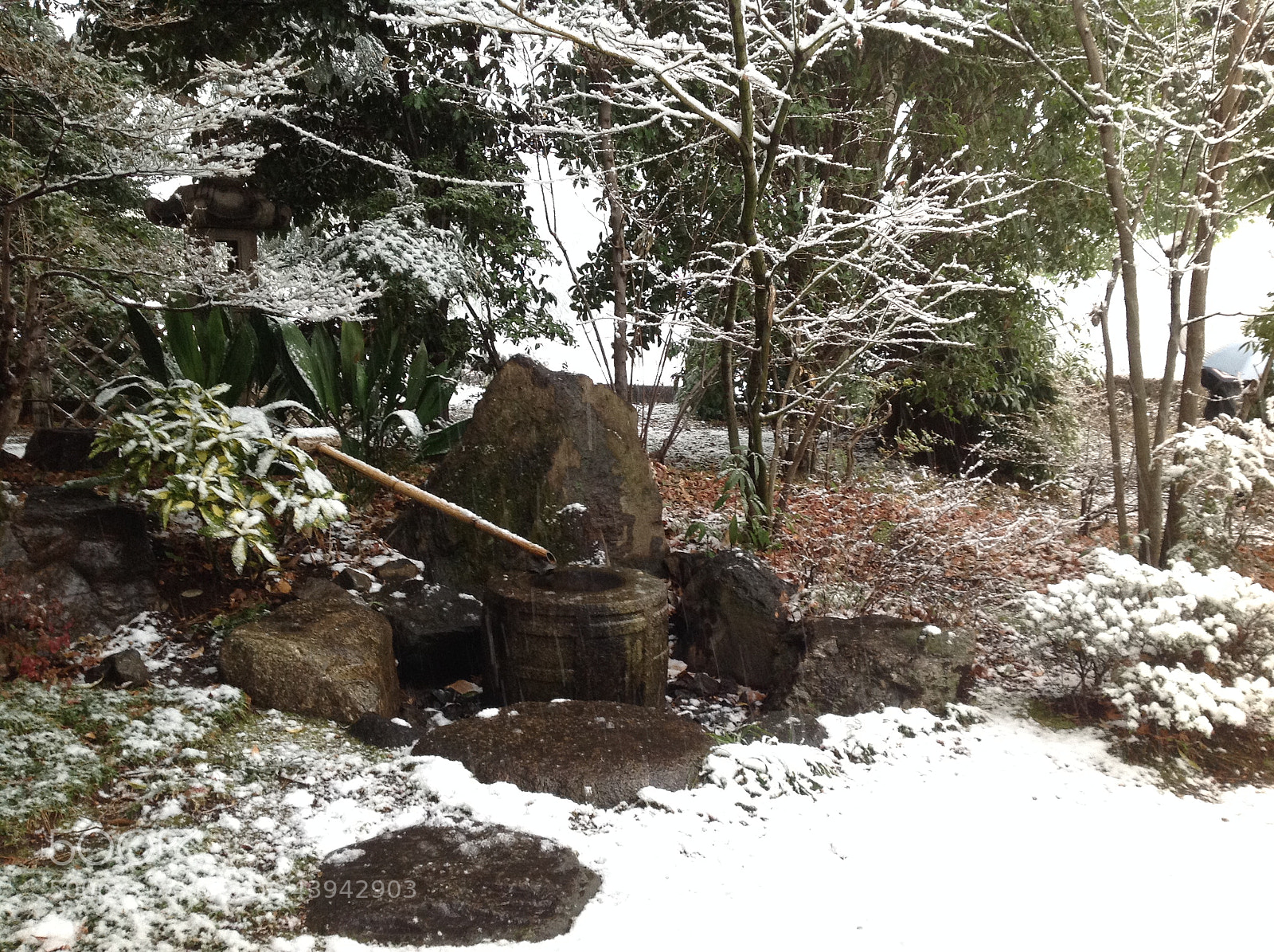 Apple iPad sample photo. 冬の水琴窟 photography