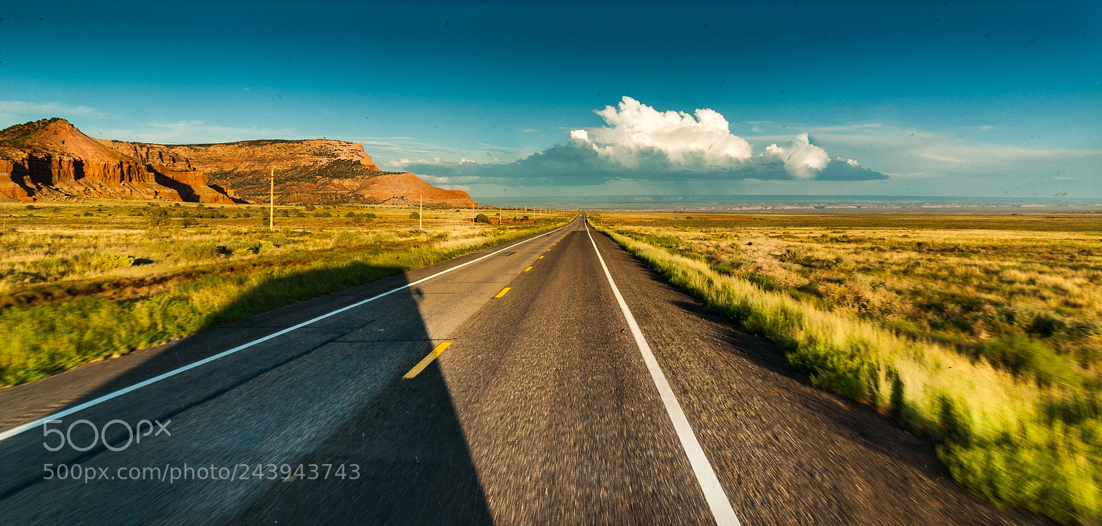 Pentax K10D sample photo. Highway view from rv photography