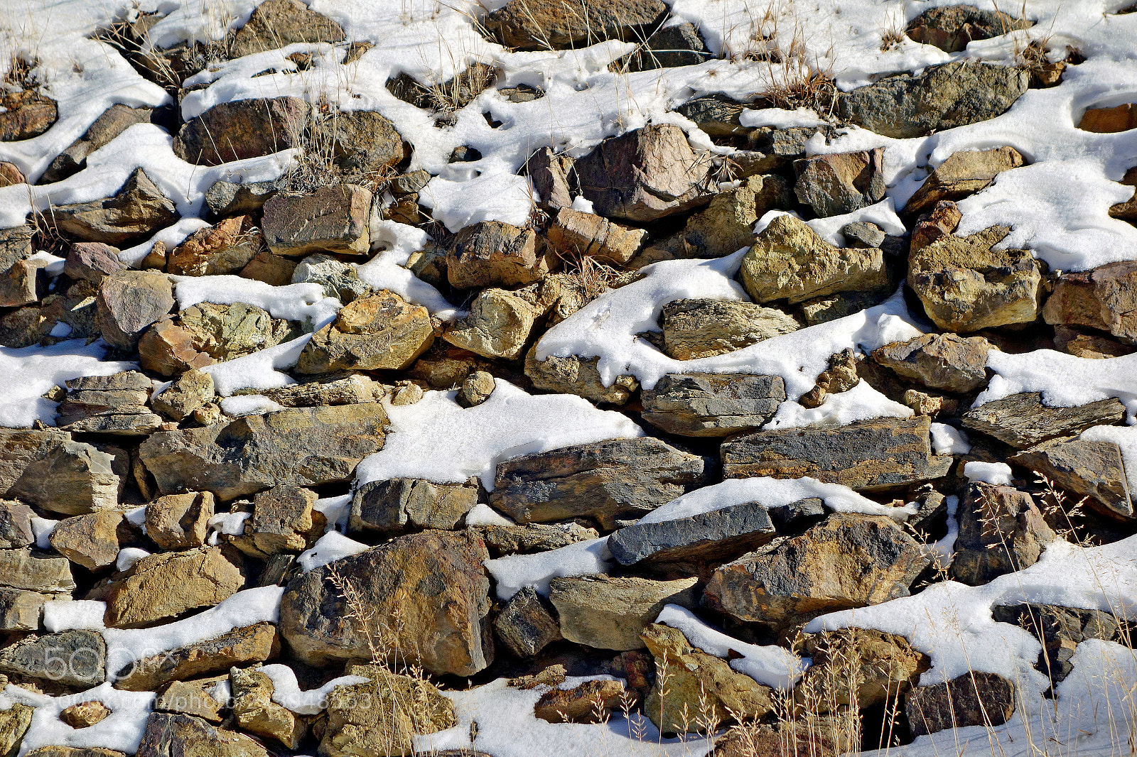 Sony Cyber-shot DSC-RX100 sample photo. Stones and snow photography