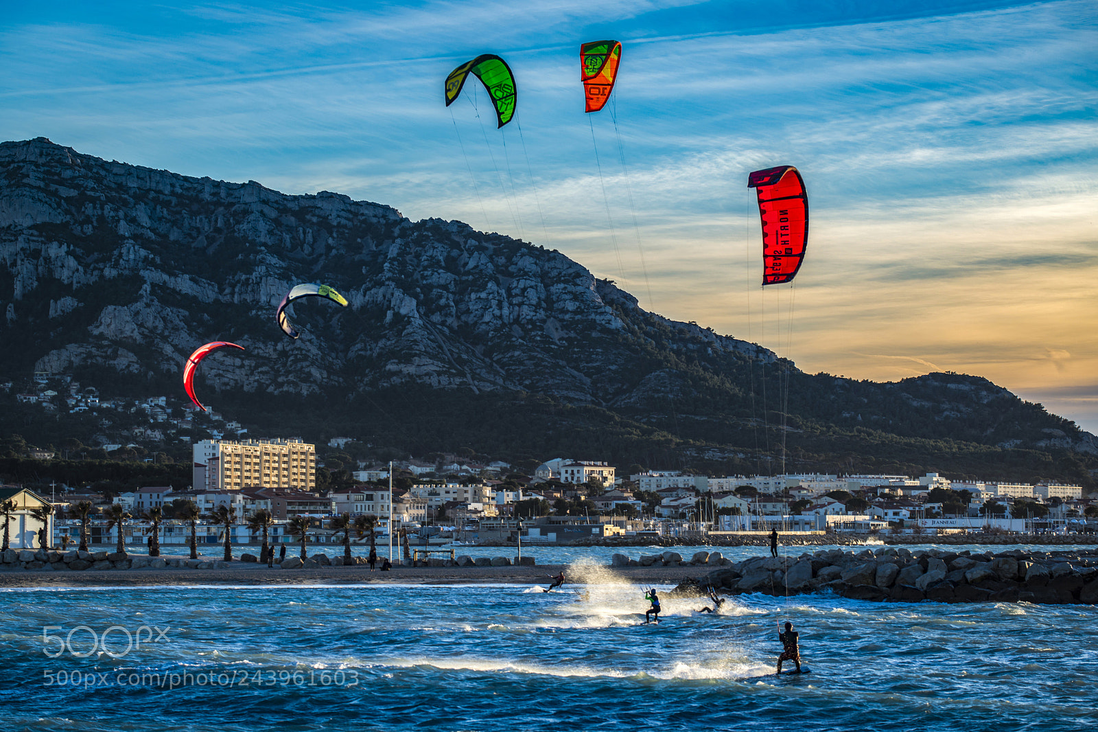Nikon D800 sample photo. Kitesurfing at twilight photography