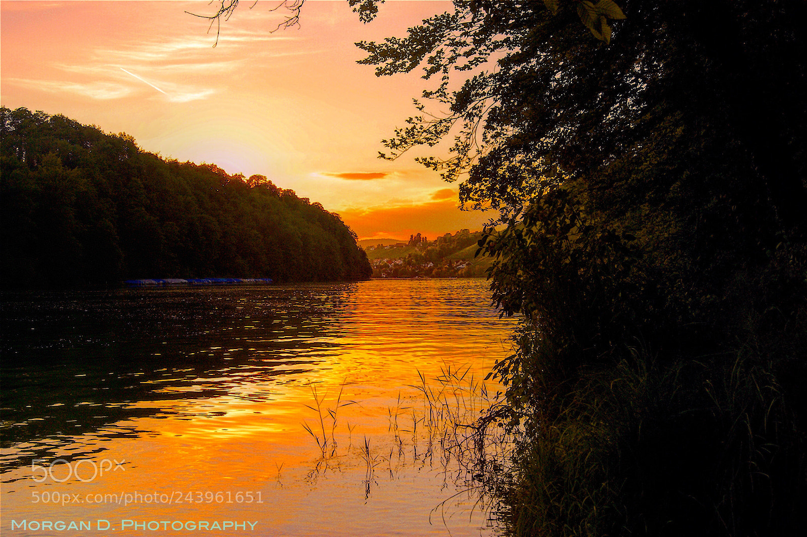 Sony Alpha DSLR-A380 sample photo. Sunset over rhein, zh photography