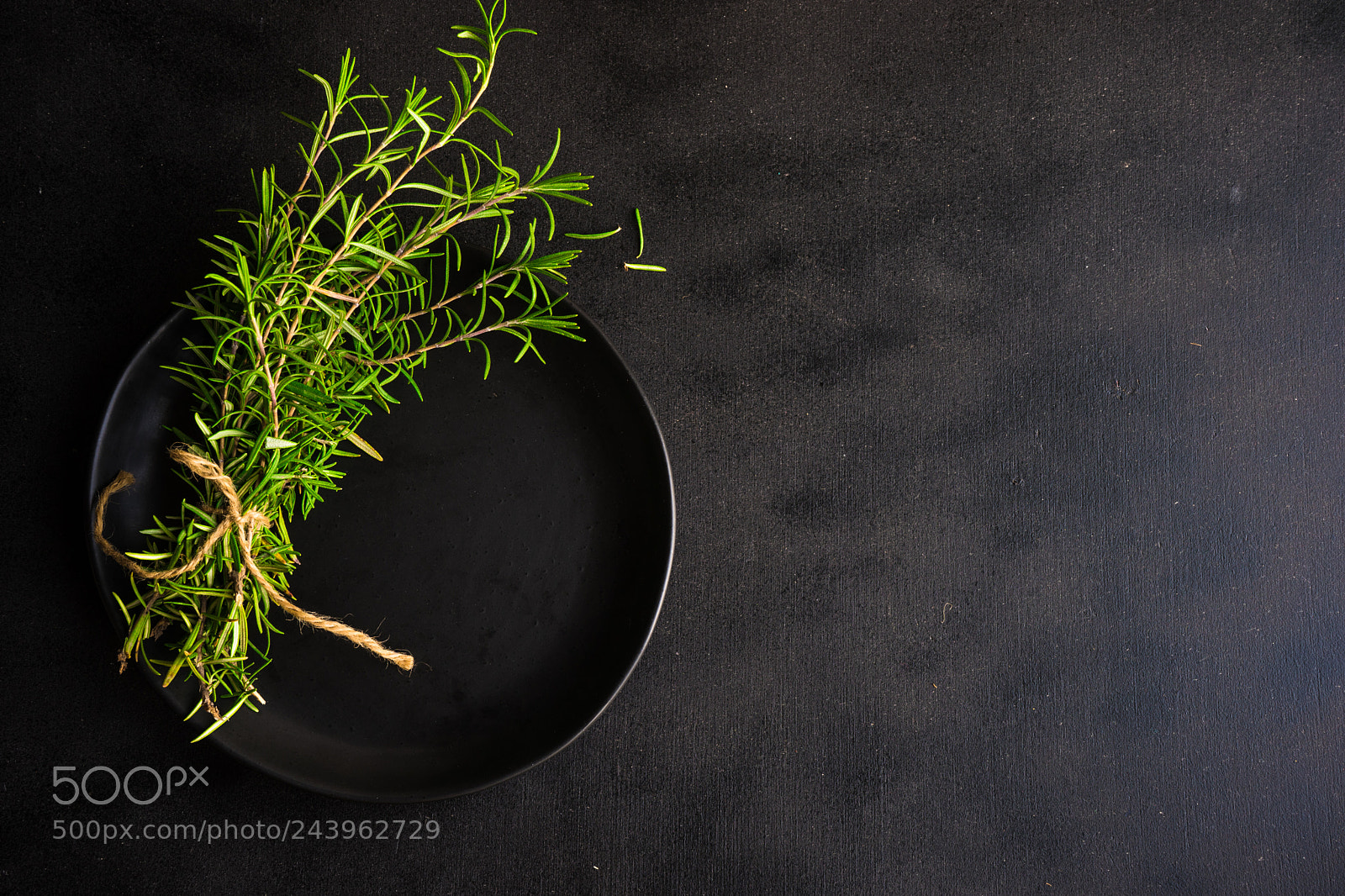 Sony a7 sample photo. Rosemary spice on dark photography
