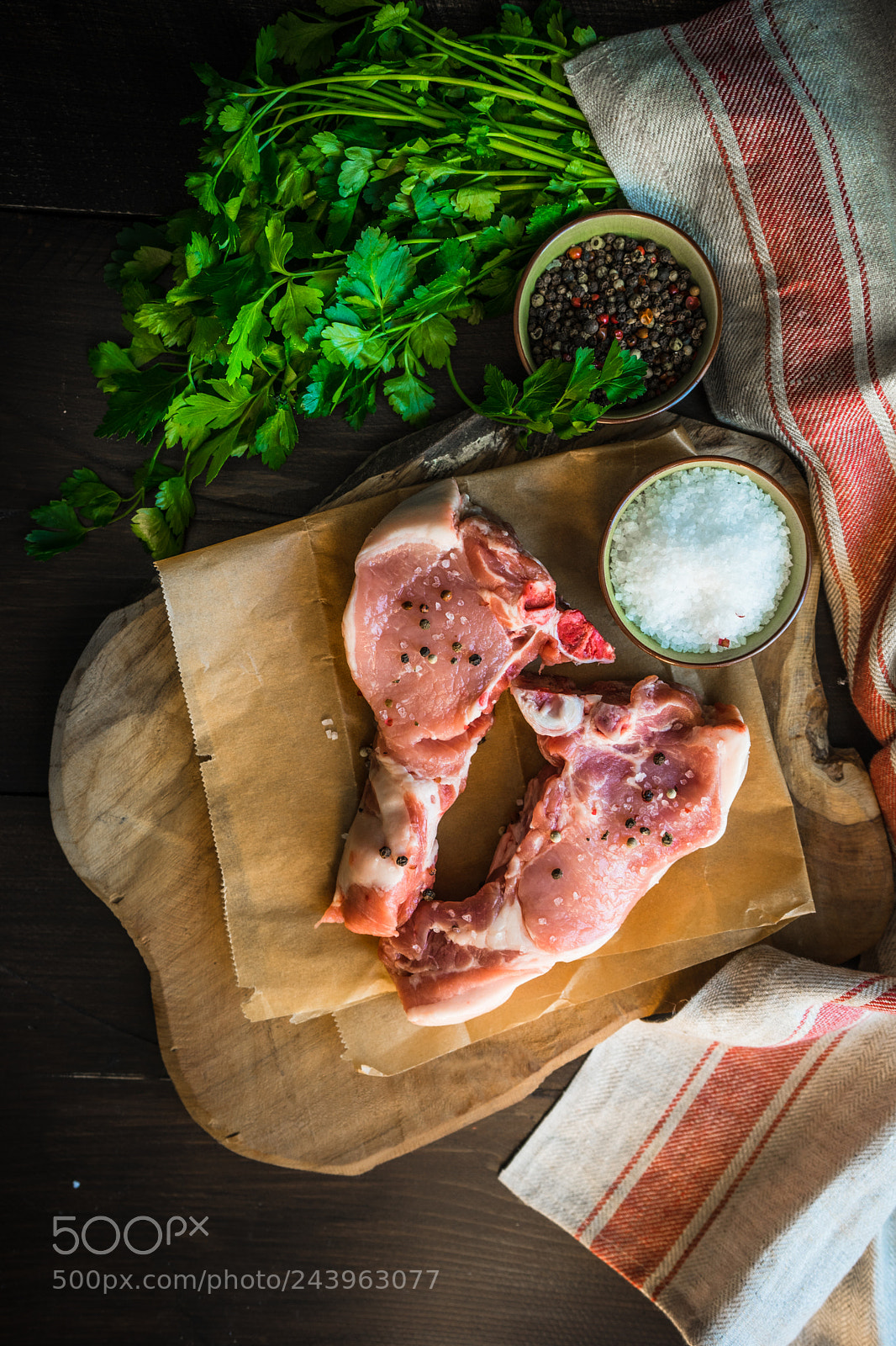 Sony a7 sample photo. Raw pork meat photography