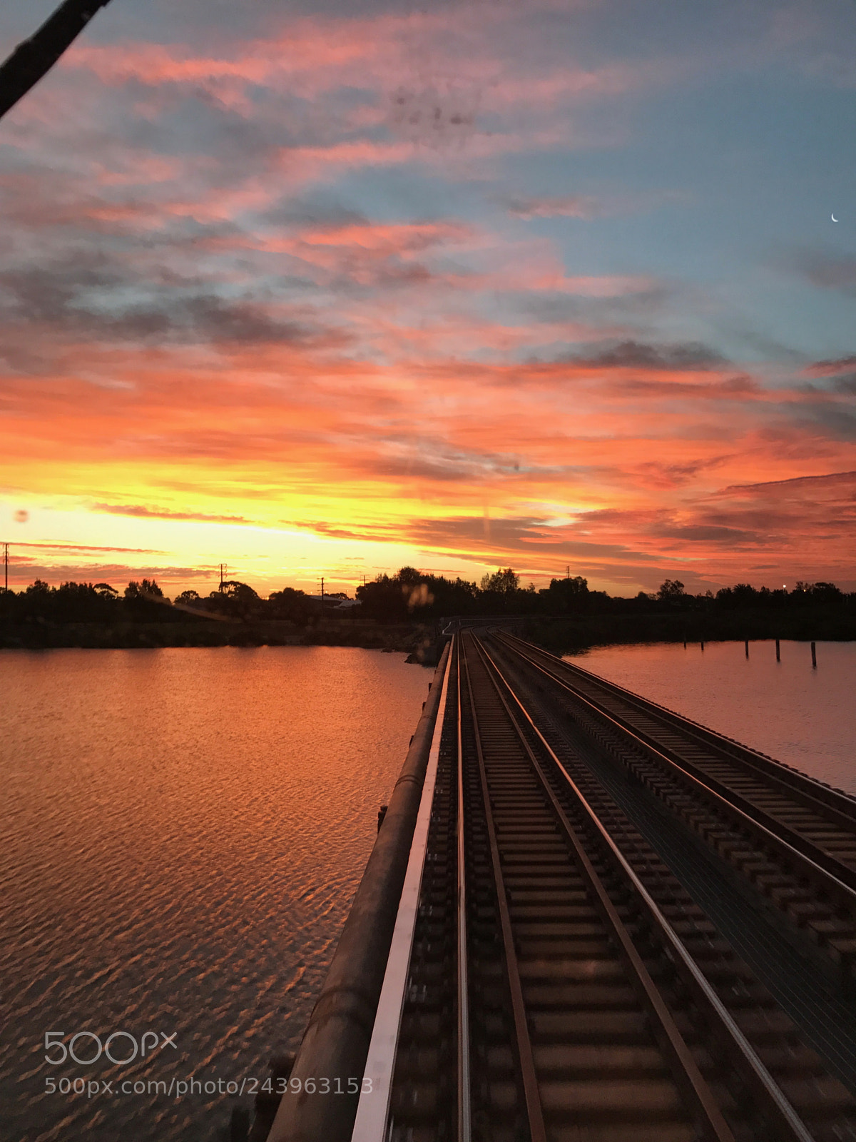 Apple iPhone 7 Plus sample photo. Sunset from the rail photography