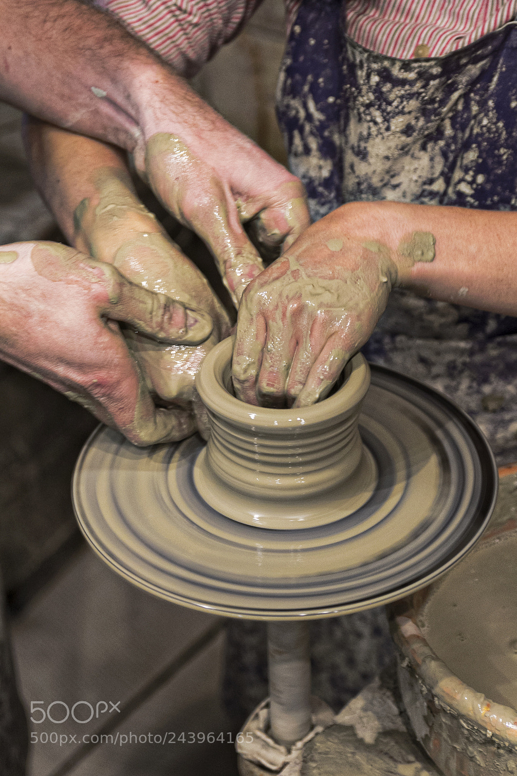 Canon EOS 60D sample photo. Potter and pupil's hands photography