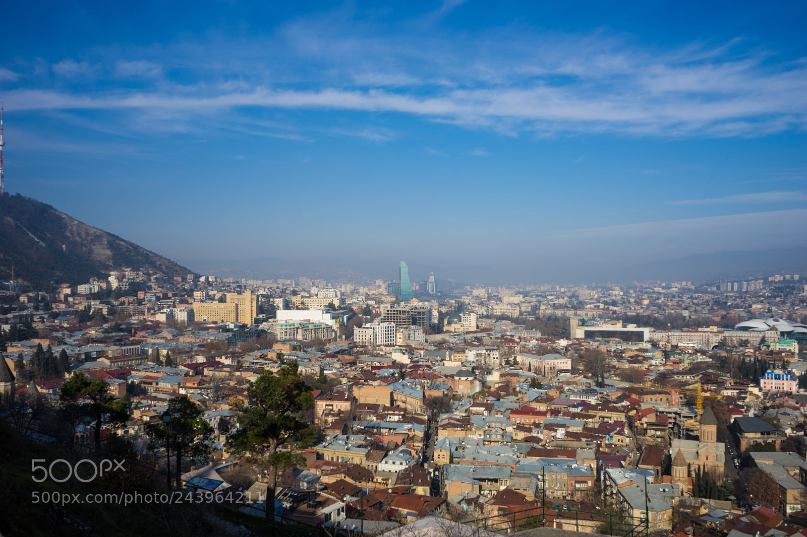 Sony a7 sample photo. Tbilisi's downtown in winter photography