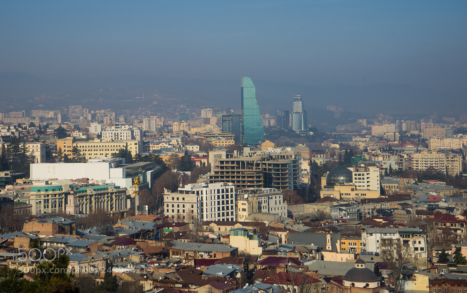 Sony a7 sample photo. Tbilisi's downtown in winter photography