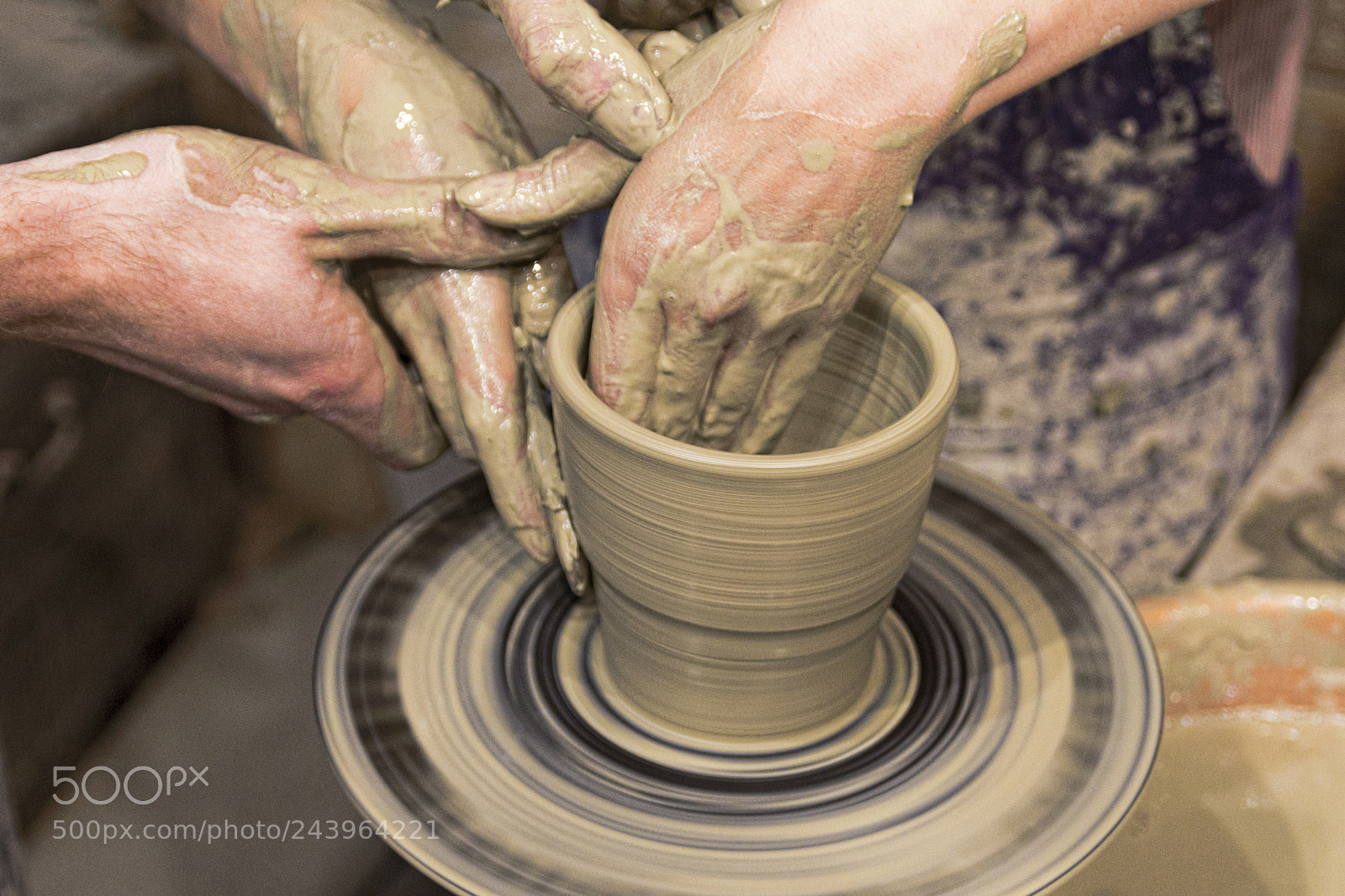 Canon EOS 60D sample photo. Potter and pupil's hands photography