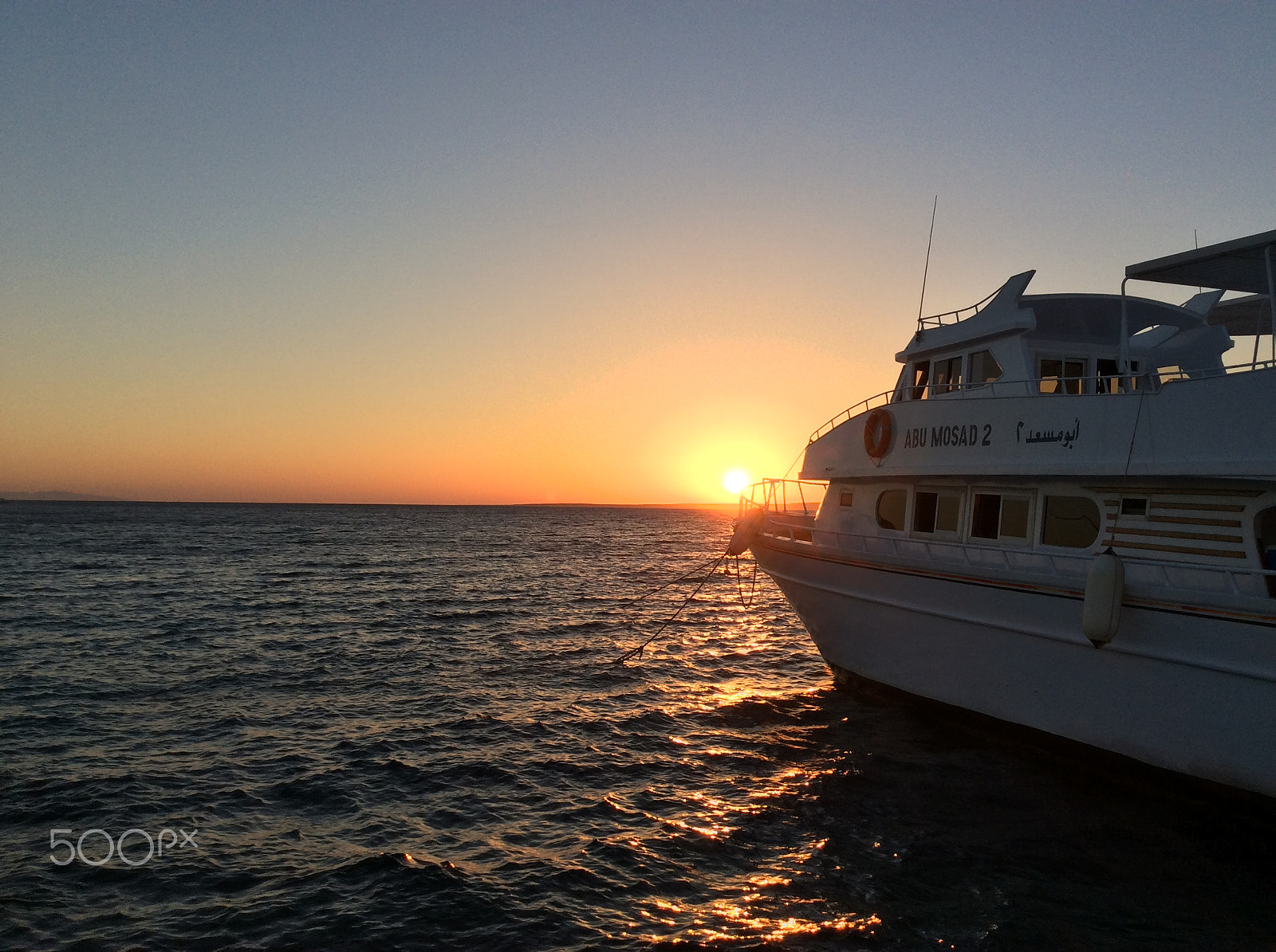 Apple iPad mini 3 sample photo. Beautiful sunset with boat photography