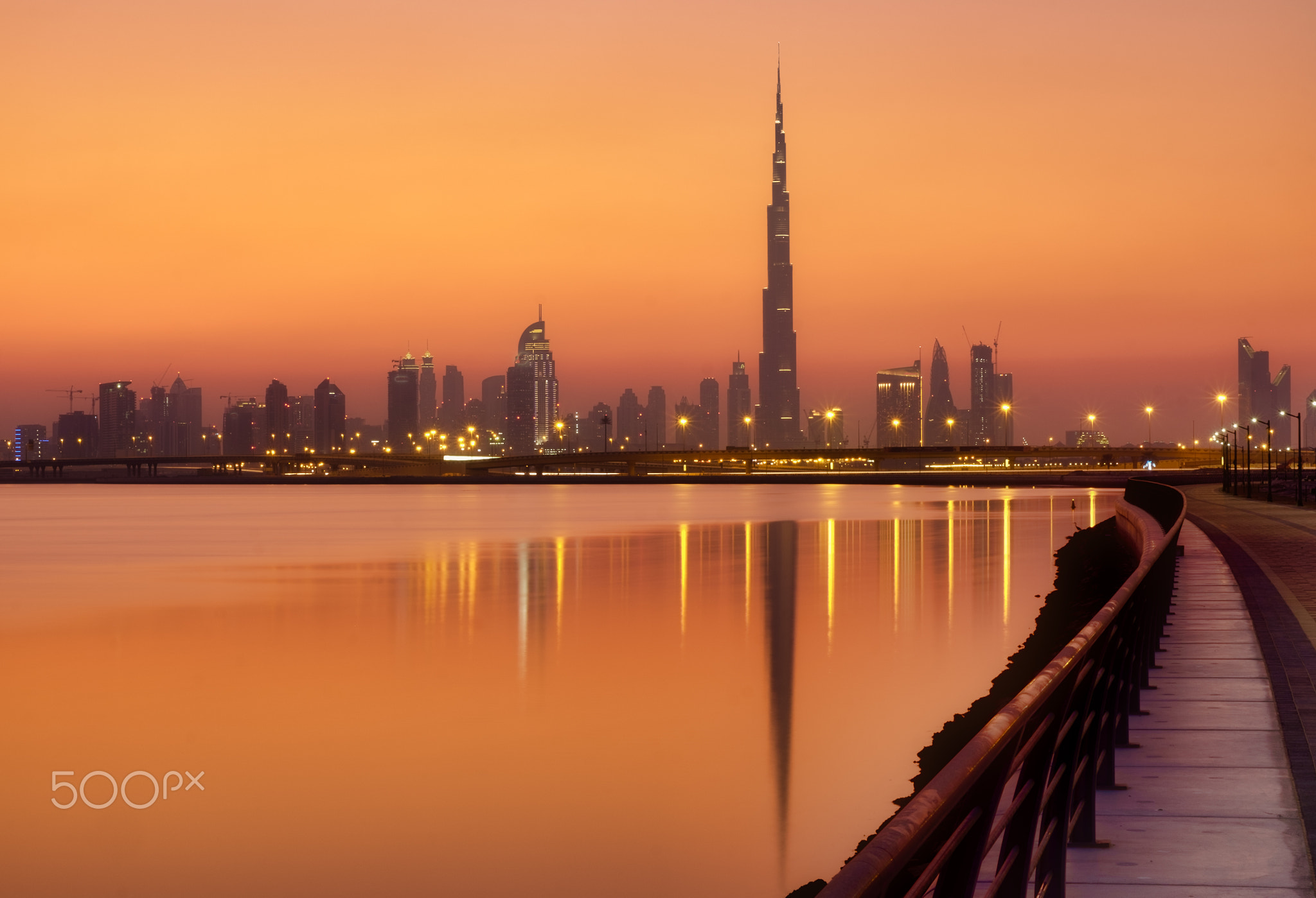 Sunrise colors over Dubai