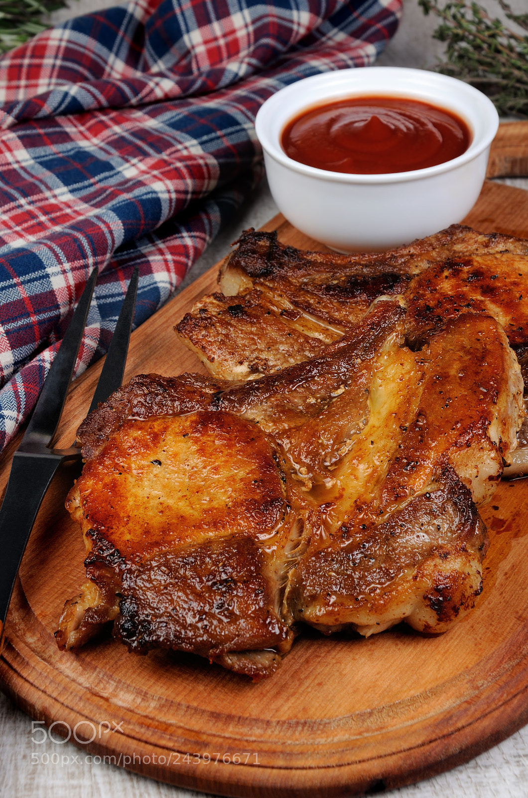 Nikon D90 sample photo. Roasted pork chop steak photography