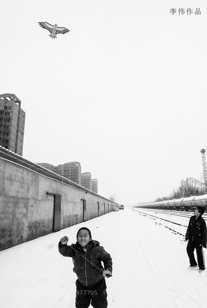 Nikon D200 sample photo. 雪天的孩子。 photography