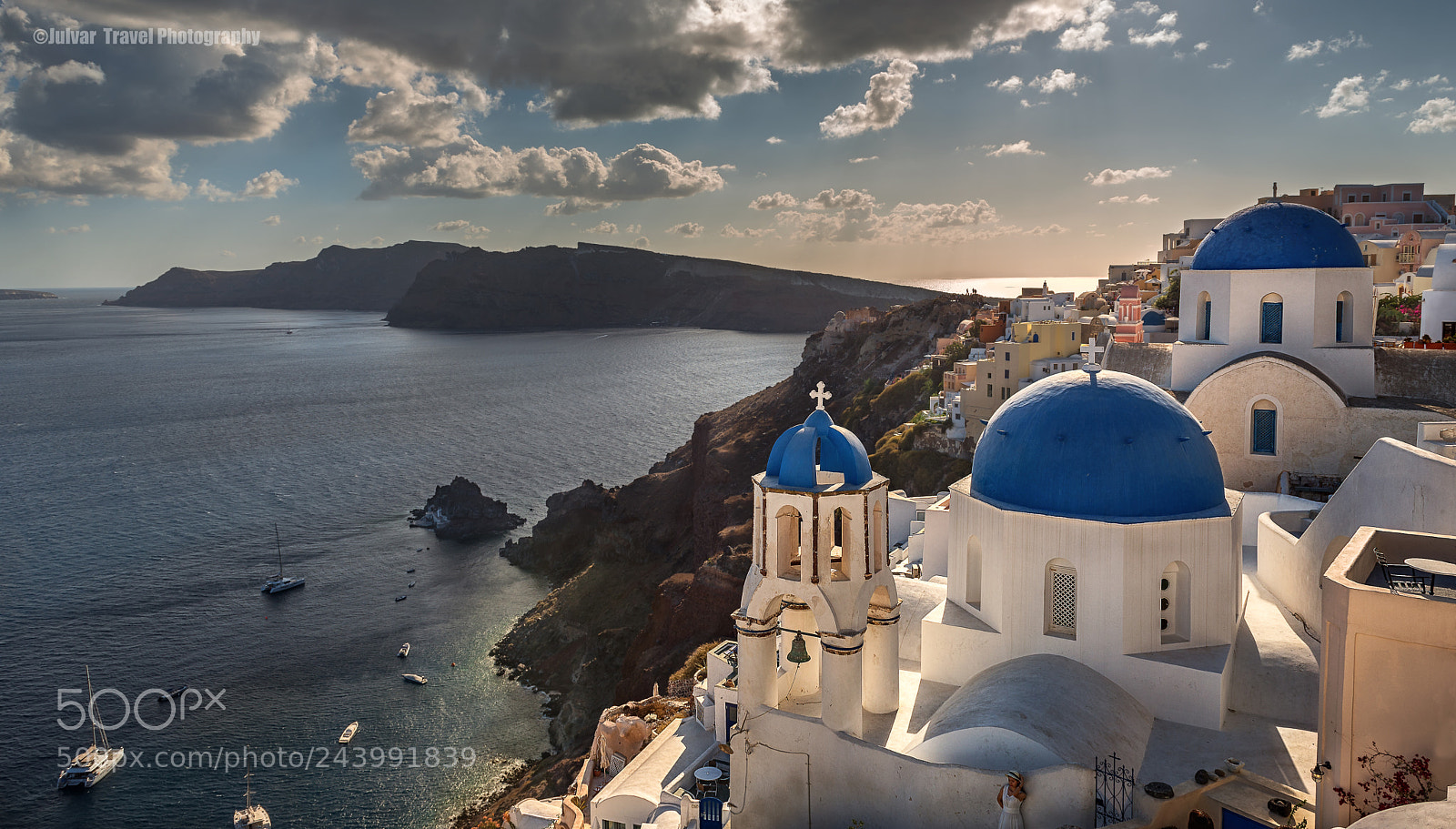 Nikon D610 sample photo. Blue domes of oia photography