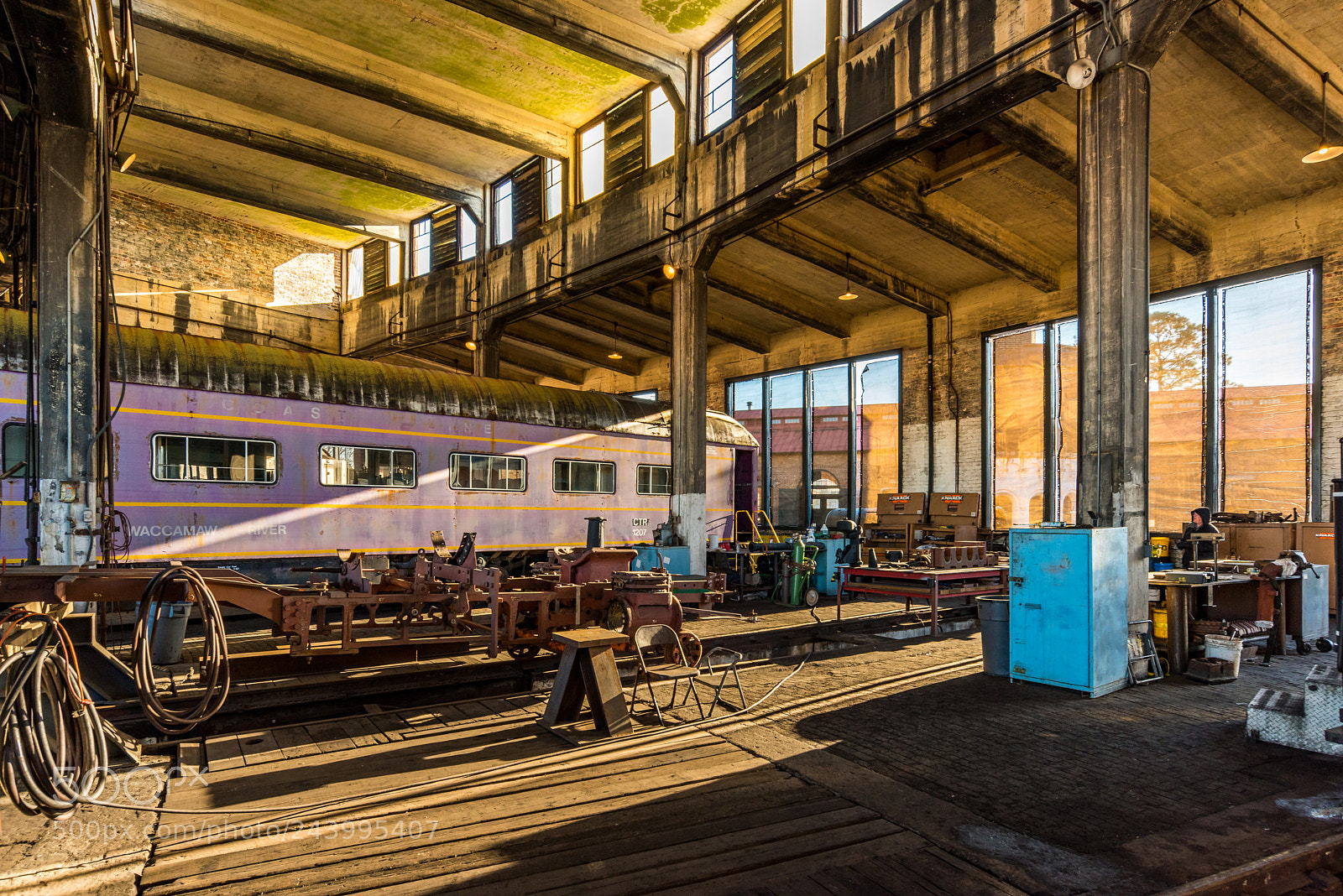Nikon D810 sample photo. Train repair photography