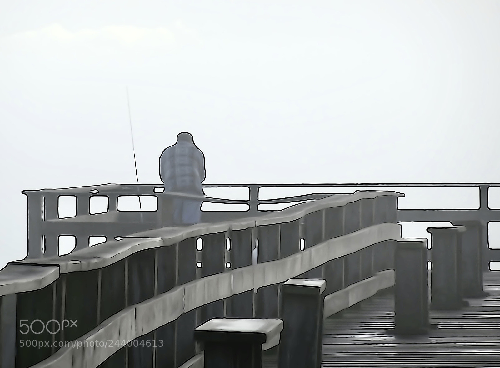 Sony Cyber-shot DSC-HX90V sample photo. Fishing in the fog photography