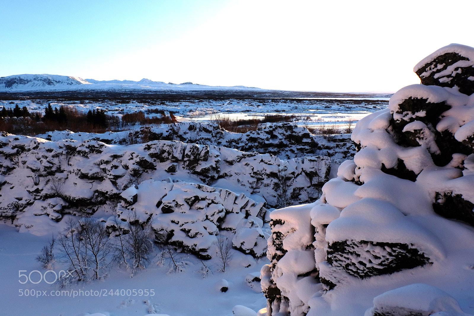 Fujifilm X-M1 sample photo. Snow in thingvellir, iceland photography