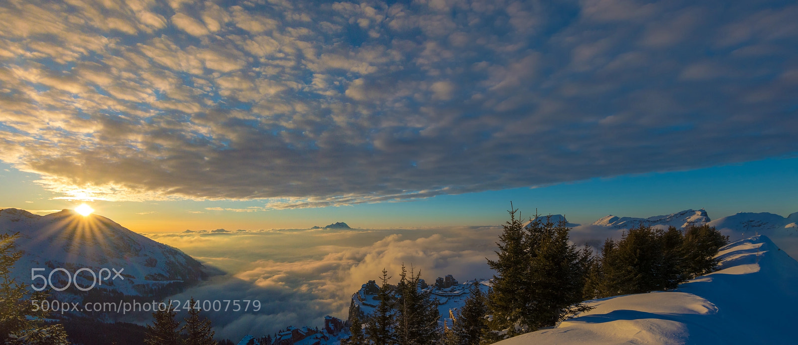 Nikon D3200 sample photo. Sunset above the clouds photography
