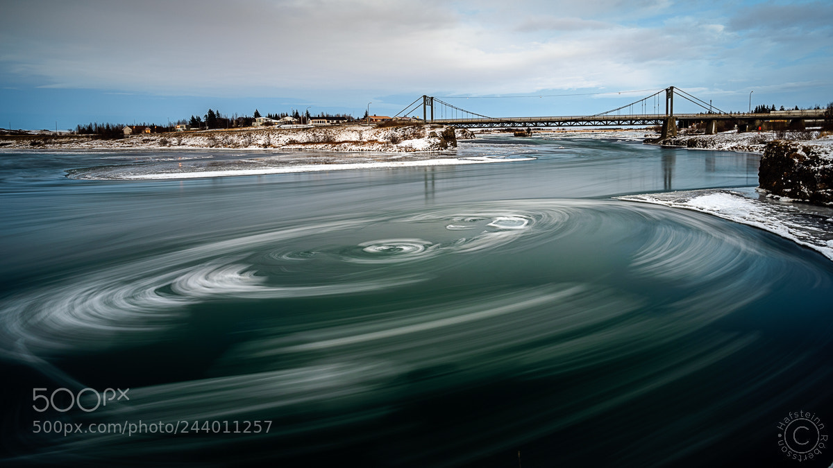 Sony a7R sample photo. Ice on selfoss river photography