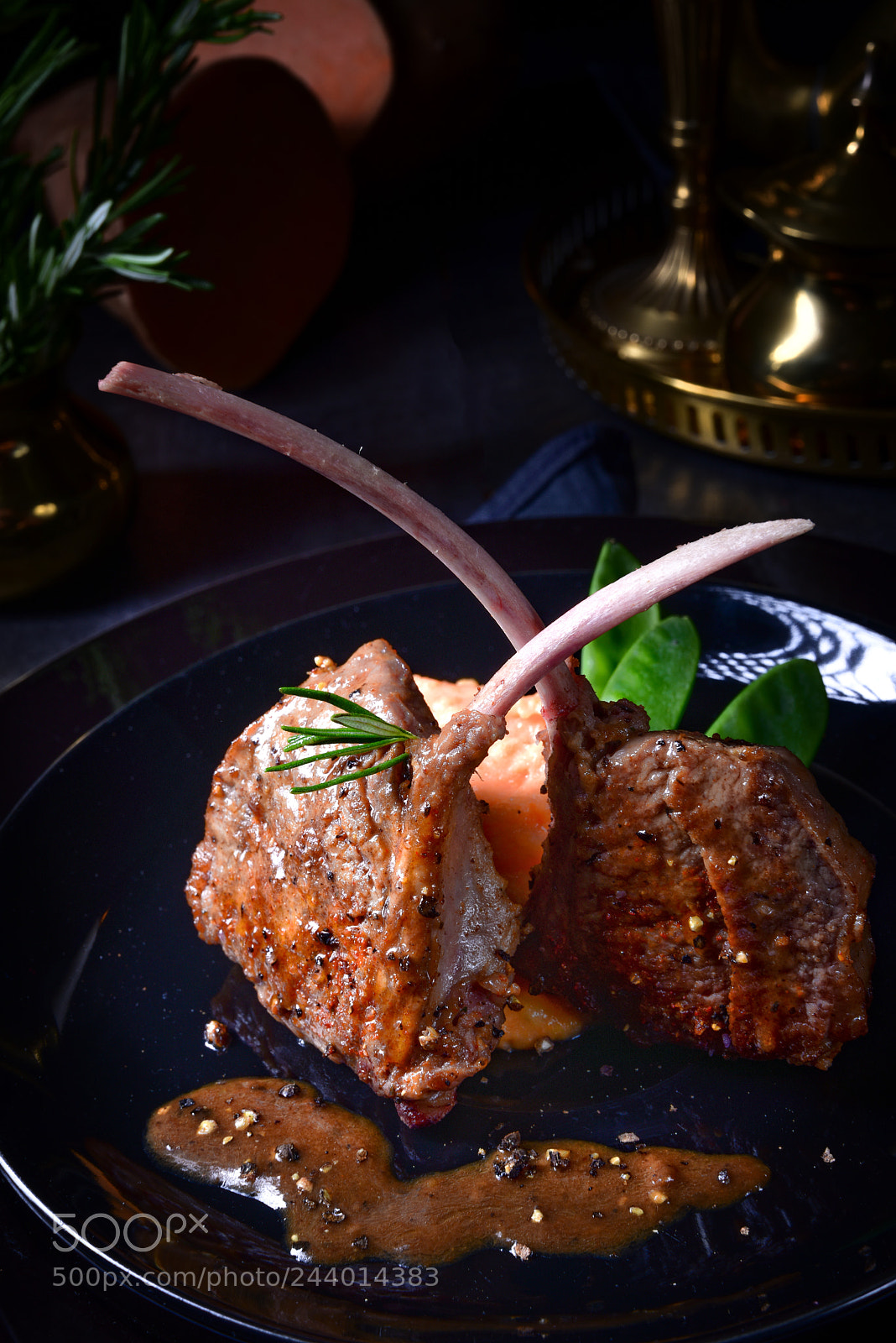Nikon D810 sample photo. Lamb steaks with rosemary photography