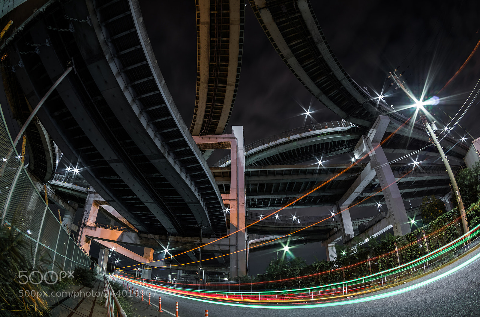 Pentax K-5 IIs sample photo. Junction with light trails photography