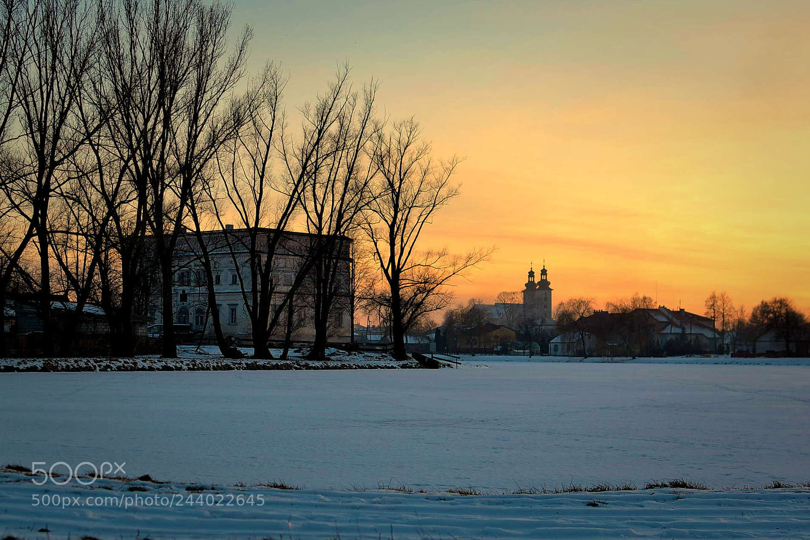 Nikon D3100 + Nikon AF-S DX Nikkor 35mm F1.8G sample photo. Frozen sunset photography