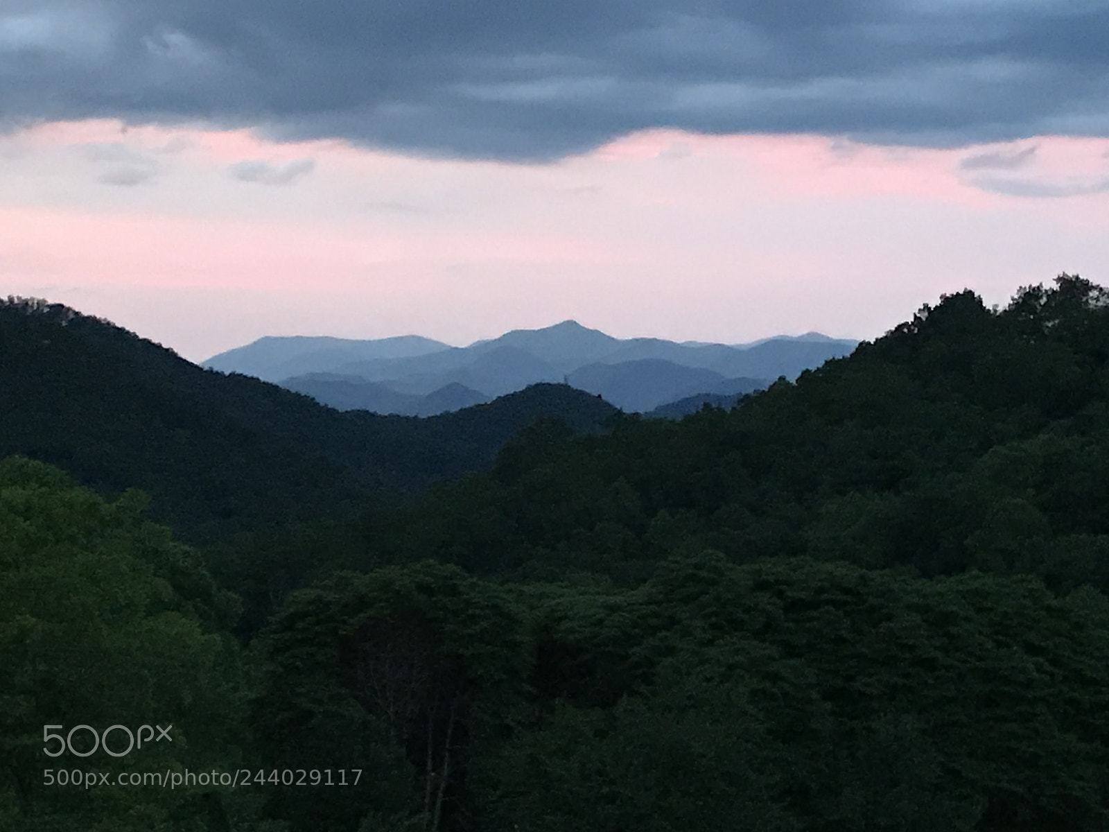Apple iPhone 7 sample photo. Smokey mountains at sunset photography