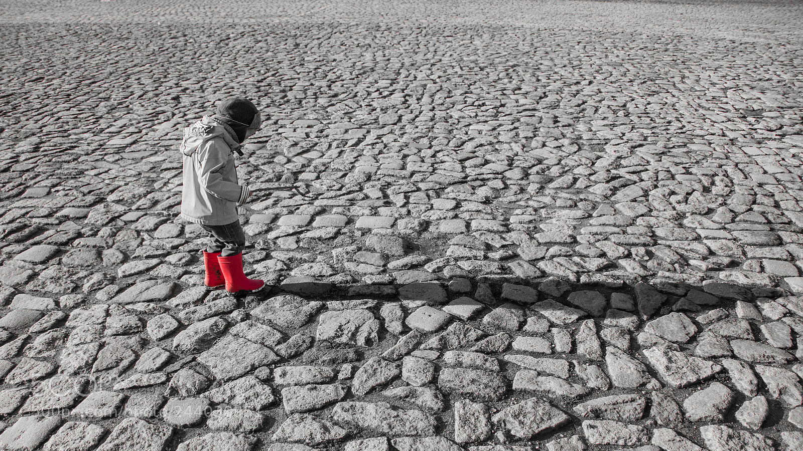 Nikon D7500 sample photo. Child b&w&red photography