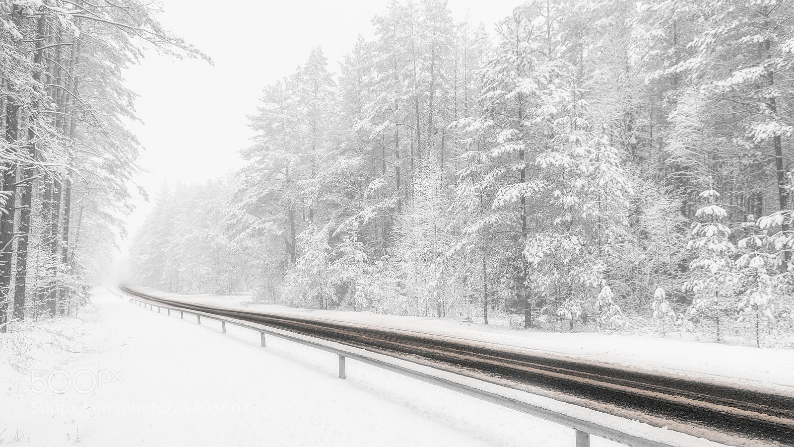 Nikon D7100 sample photo. Winter road photography
