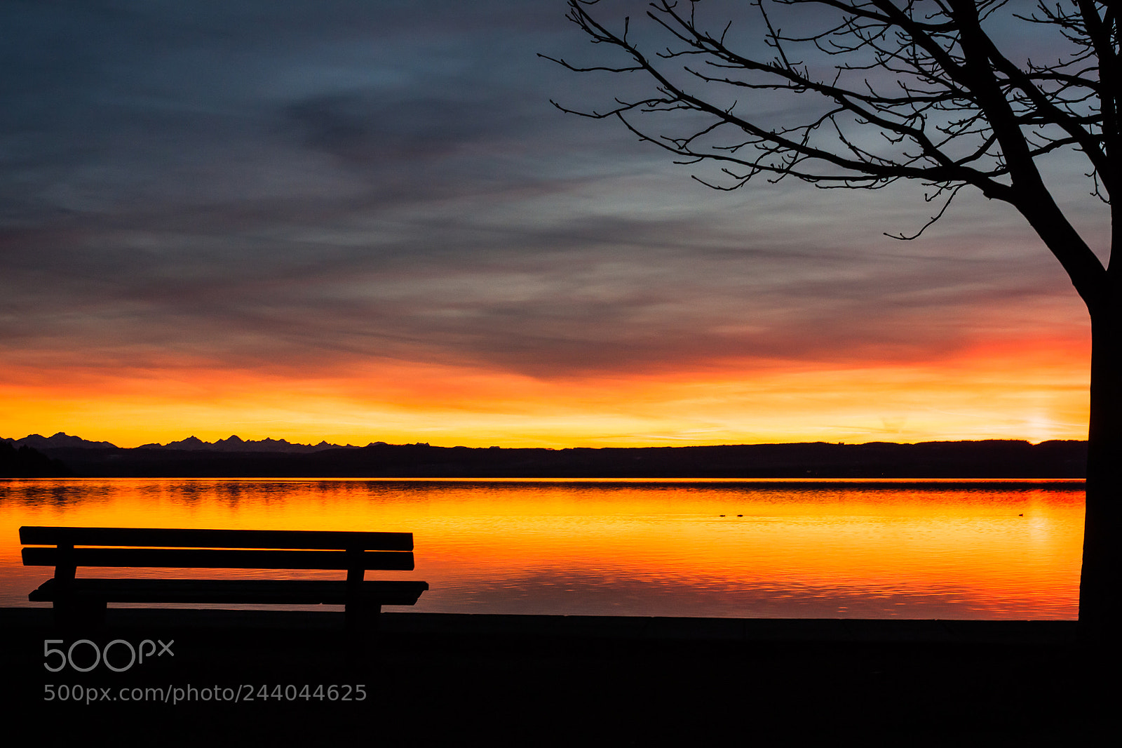 Canon EOS 450D (EOS Rebel XSi / EOS Kiss X2) sample photo. Ammersee sunset photography