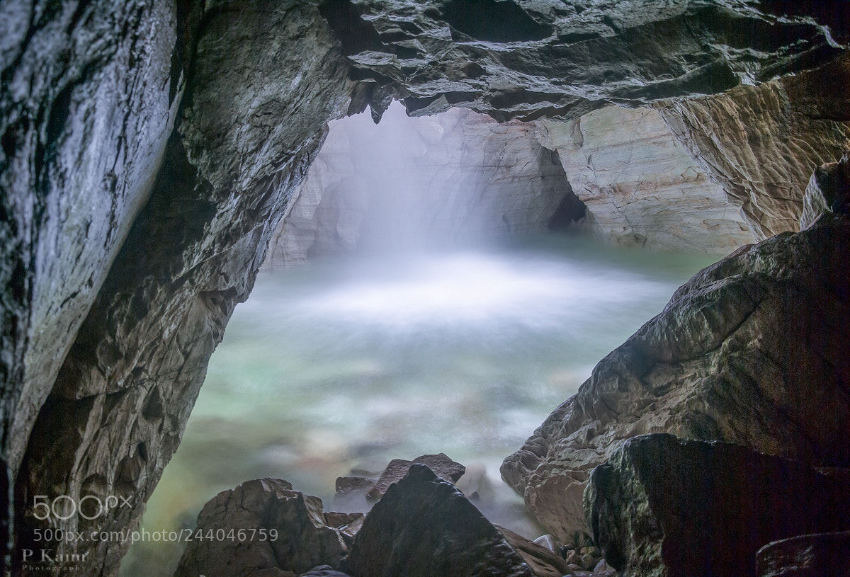 Nikon D60 sample photo. Waterfall and underground lake photography