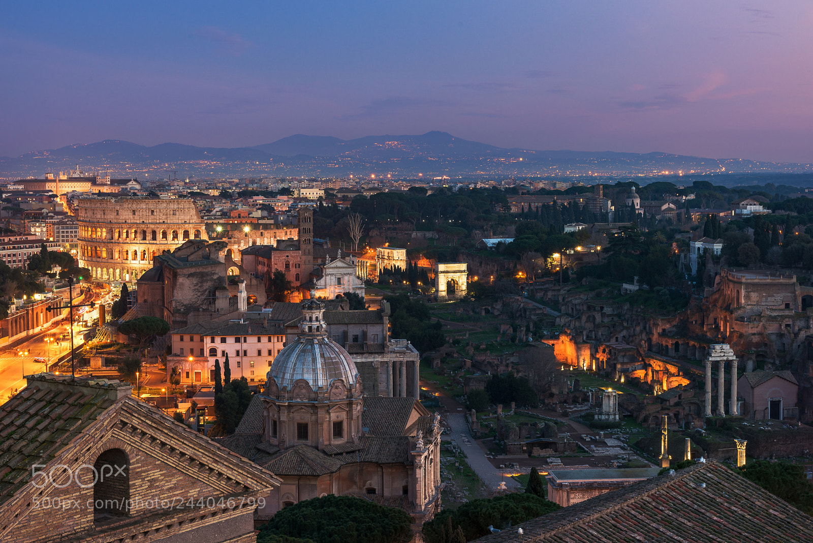 Nikon D800 sample photo. Forum romanum after sunset photography
