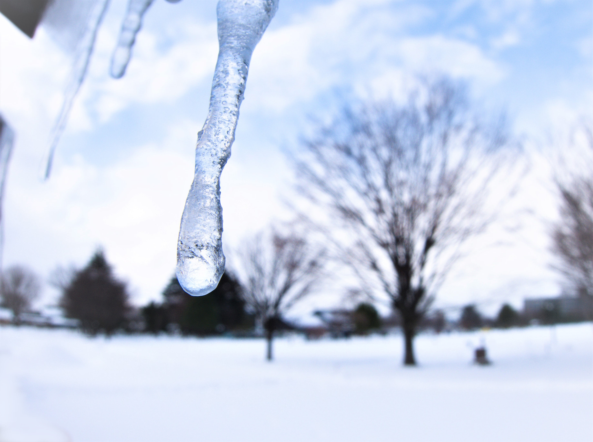 Fujifilm XQ1 sample photo. Icicle and sky photography